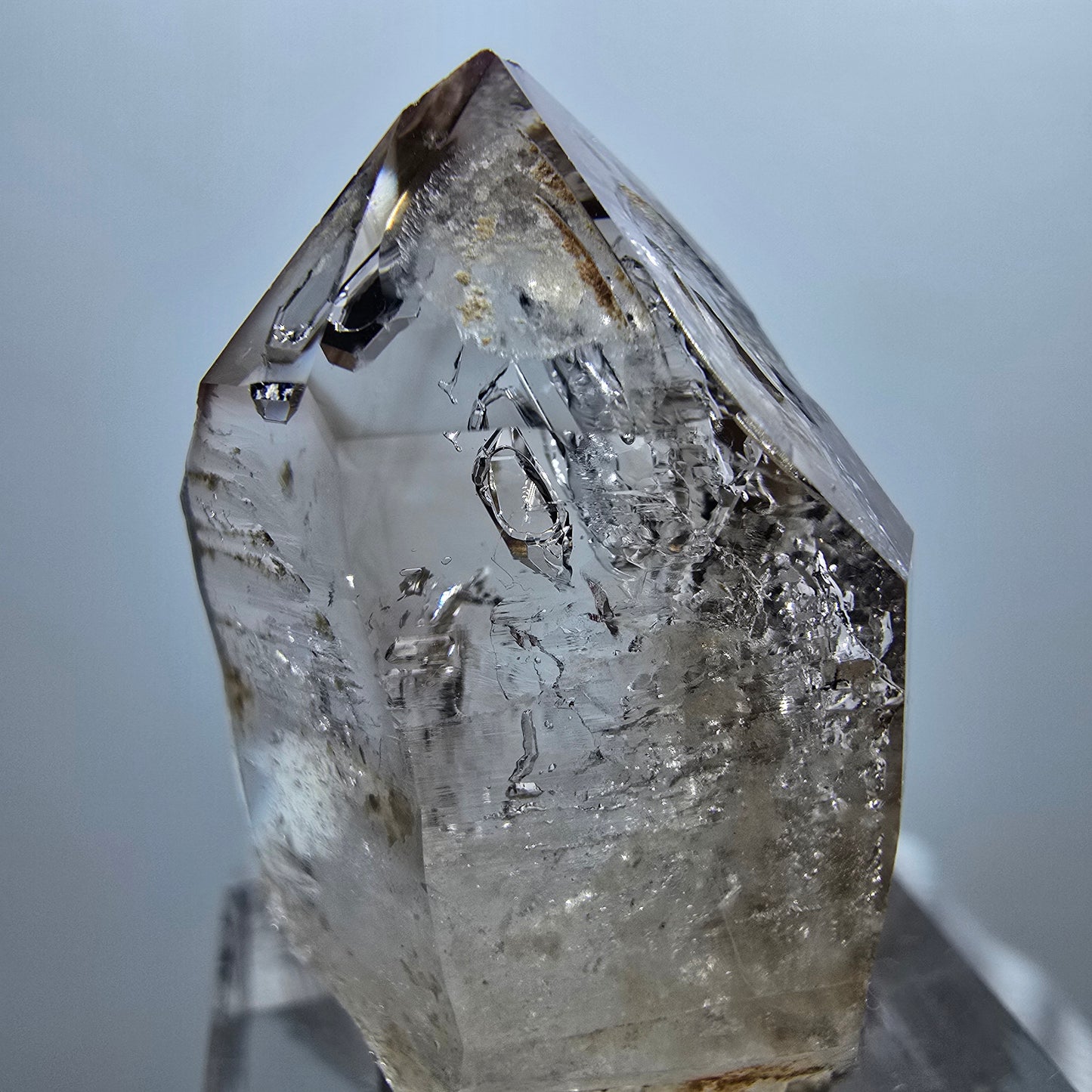 Enhydro Phantom Smoky Quartz Scepter, 1x Bubble Goboboseb, Namibia 33*22*14mm