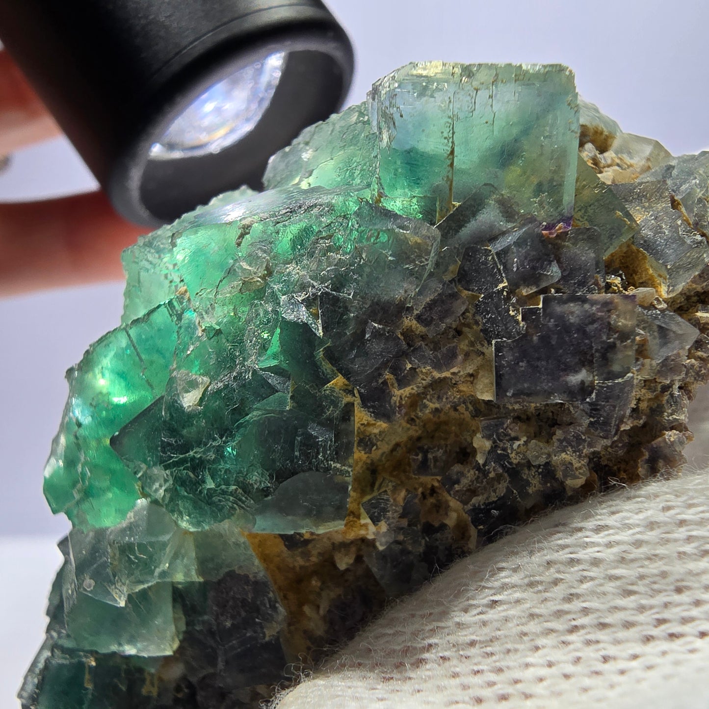 Rare Phantom Fluorite Cube Specimen Parquetted Green Okorusu Namibia 74*42*33mm