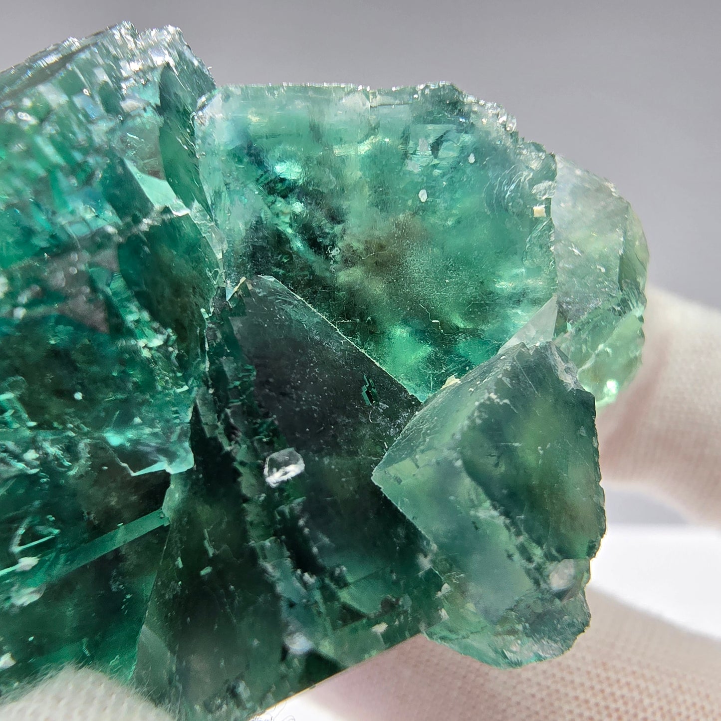 Sehr klare Phantom Fluorit Würfel Stufe grün Okorusu Namibia 65*44*40mm Sammlung