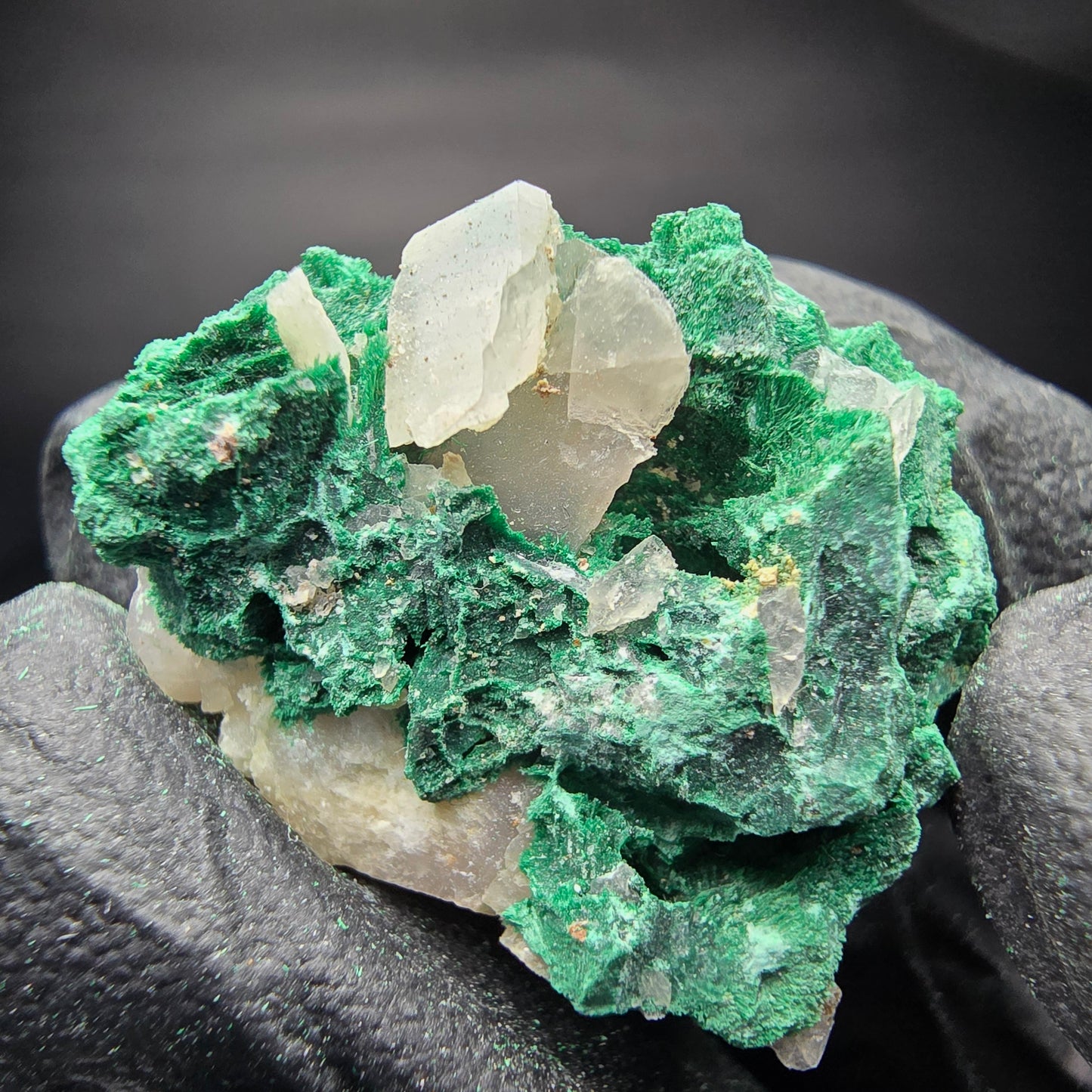 Seltene Malachit Stufe, grün Kaokoveld, Namibia 26*23*15mm Mineraliensammlung