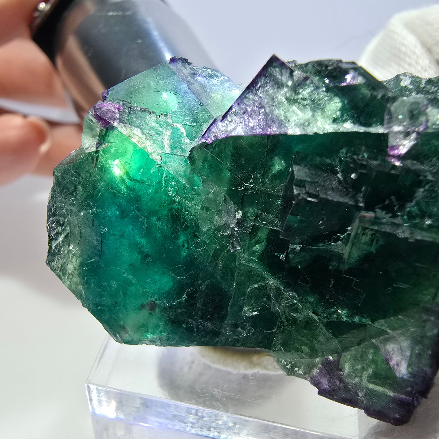 Phantom Fluorit Würfel Stufe parkettiert zonal Okorusu, Namibia 45*27*23mm