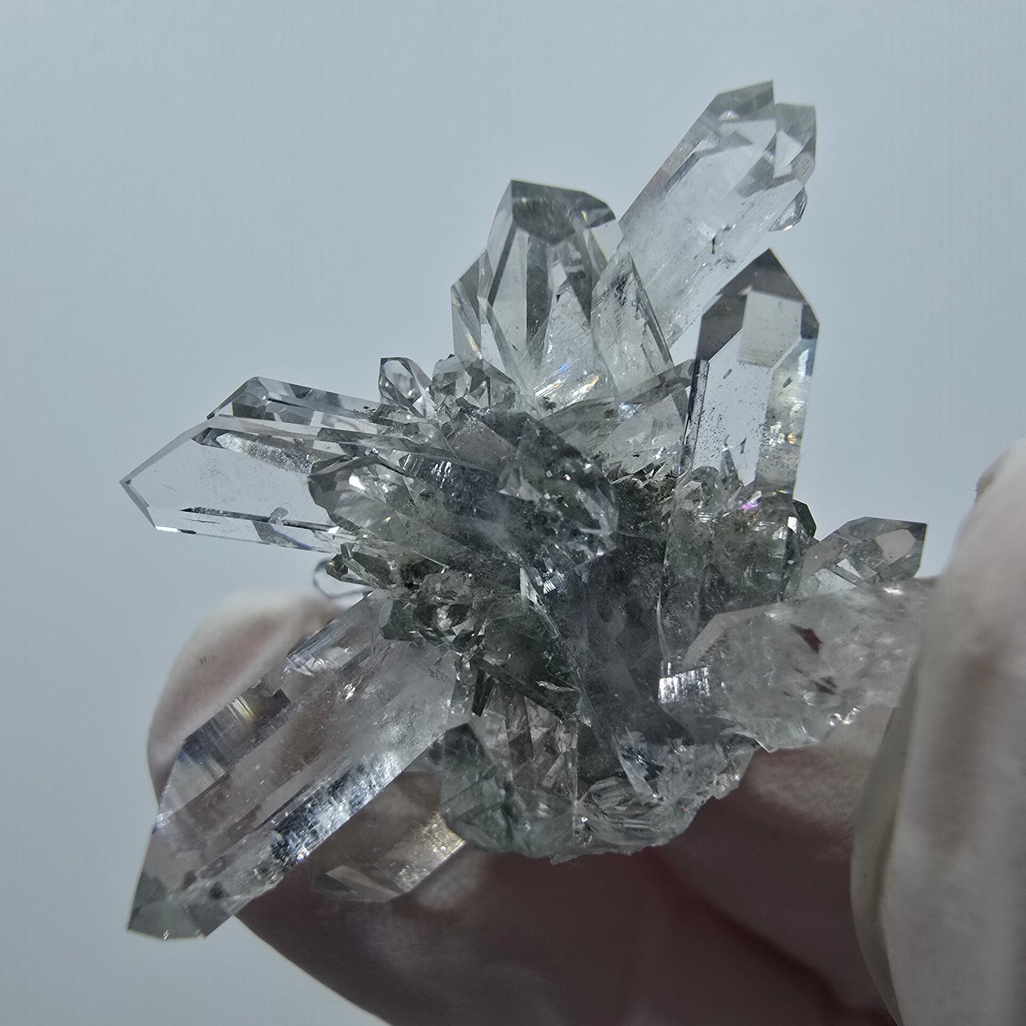 Quartz Starburst, spécimen de chlorite, mine Streep, Goboboseb, Namibie, 32 x 25 x 20 mm