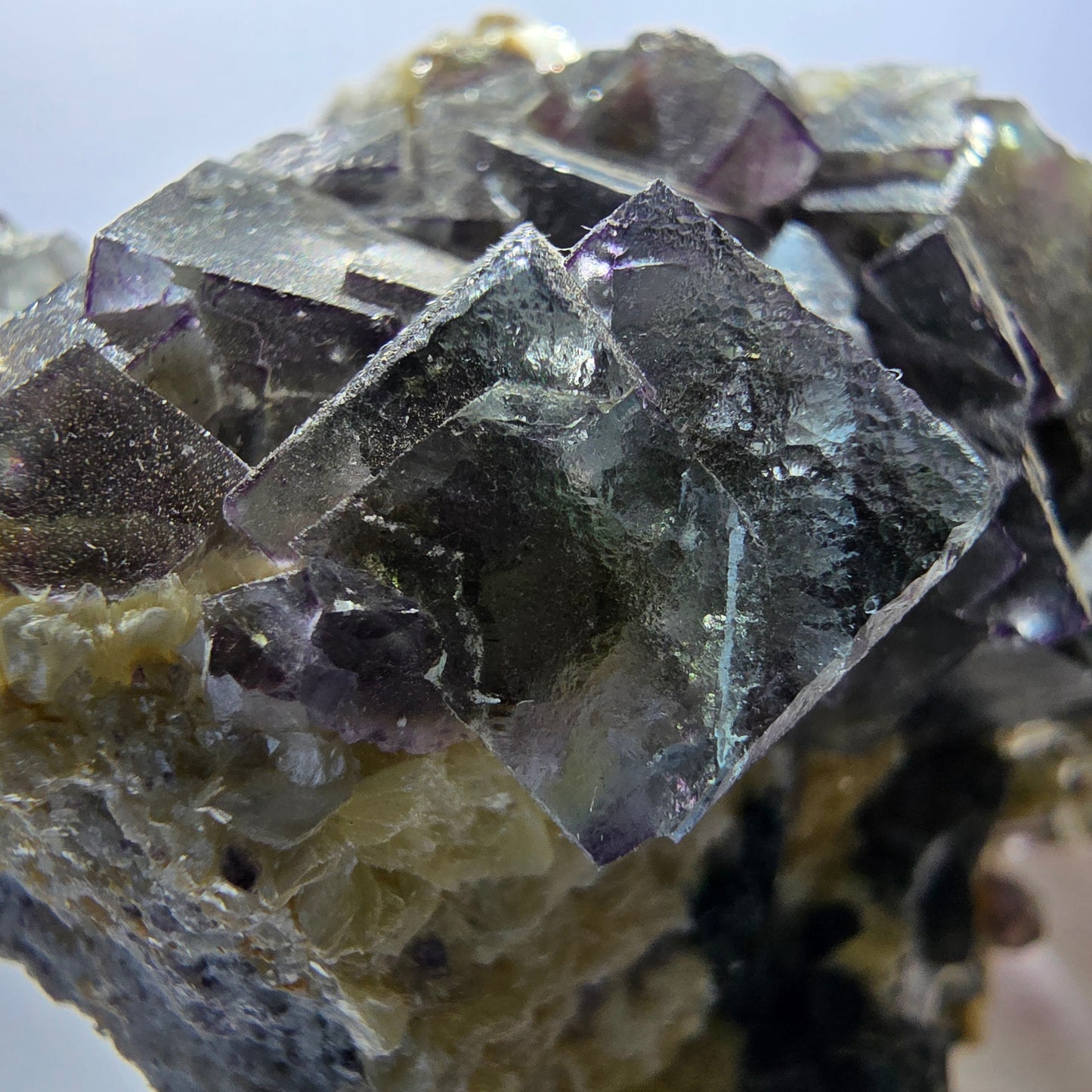 Bunte Phantom Fluorit Würfel Schörl Turmalin Muskovit Erongo, Namibia 72*58*48mm