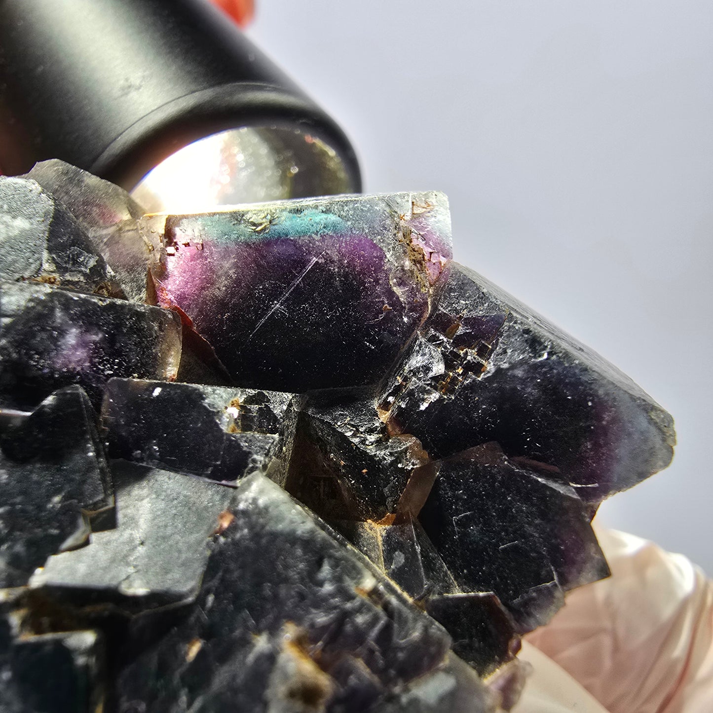 Rare spécimen de cube de fluorite fantôme, bleu-violet Okorusu, Namibie 53 x 48 x 23 mm