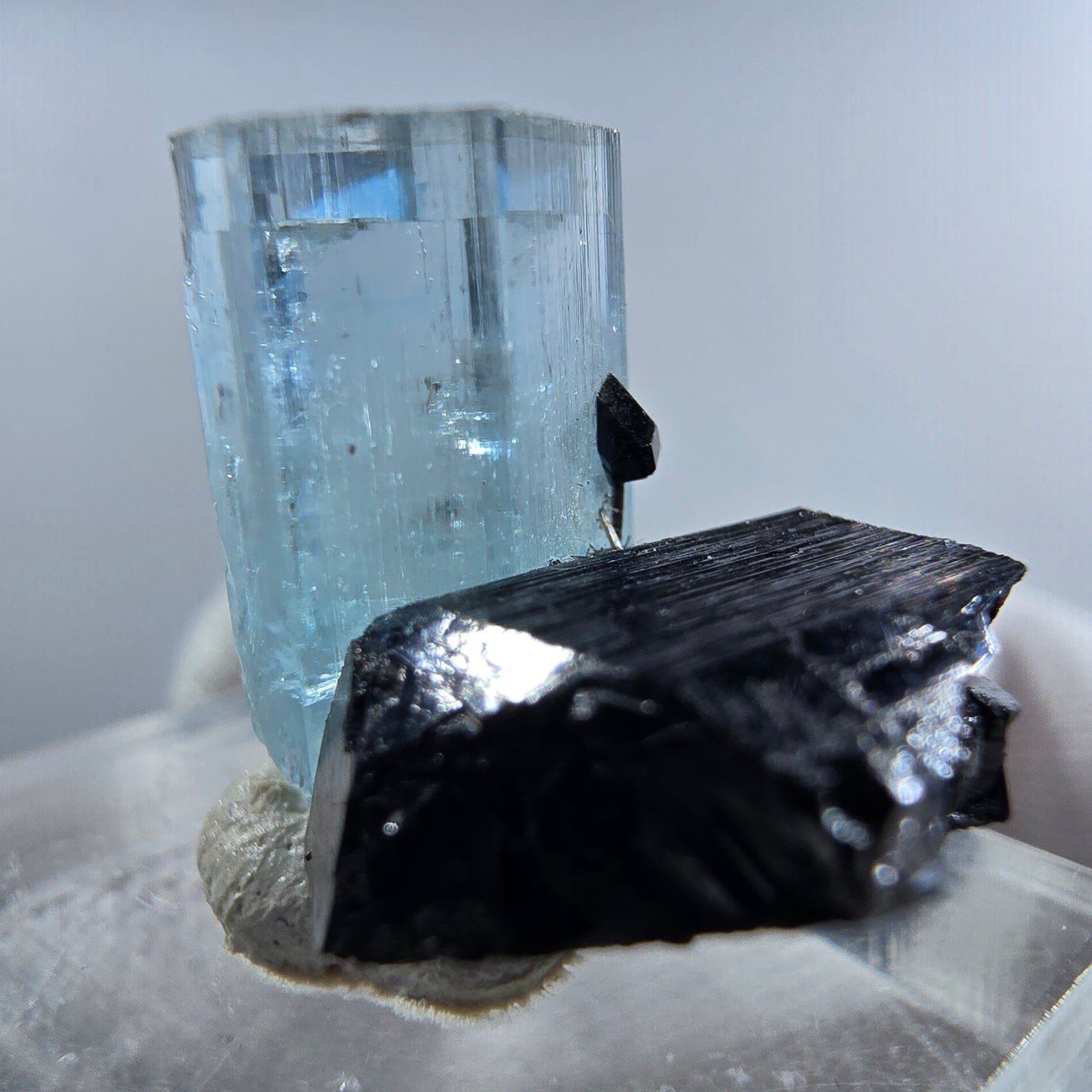 Aigue-marine Setlene, tourmaline Schörl stade Erongo, Namibie 19*21*14mm
