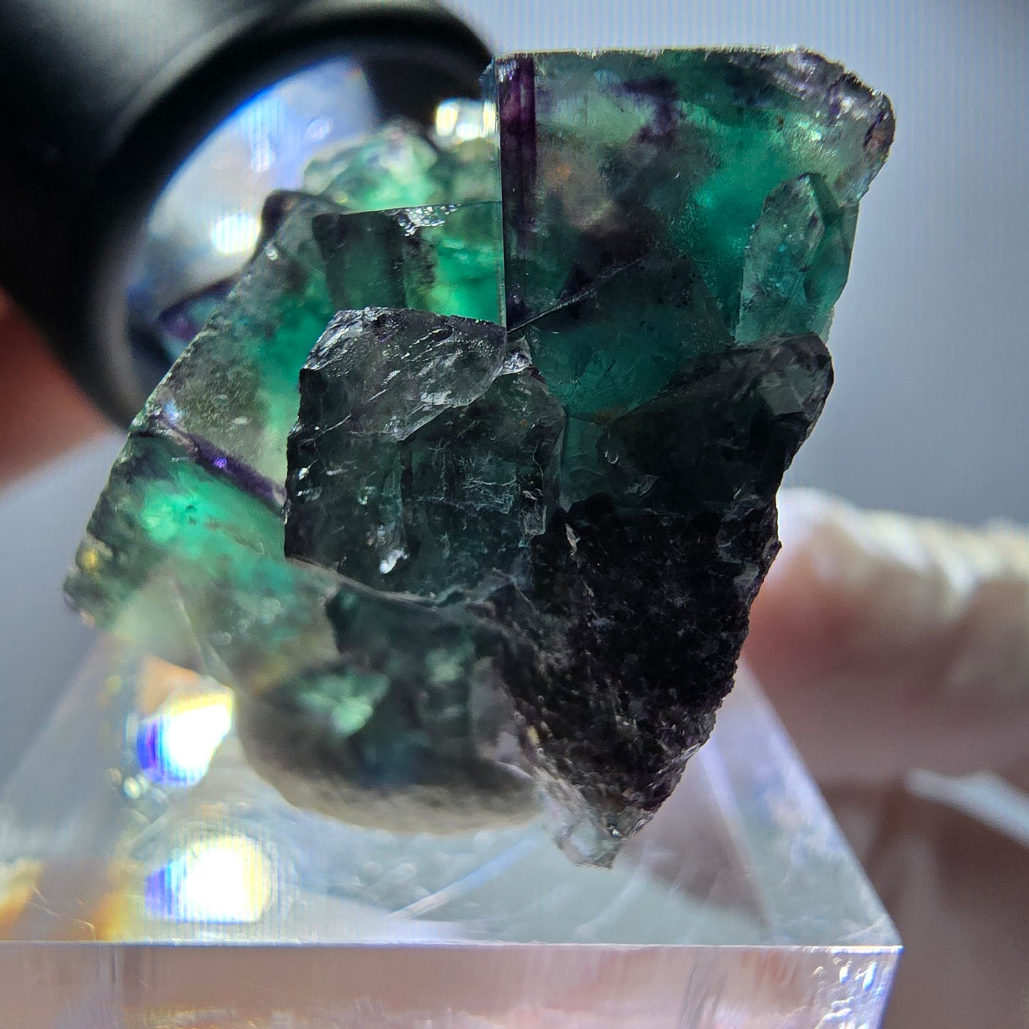 Rare Fluorite Cube Specimen, green purple Okorusu, Namibia 42*25*17mm
