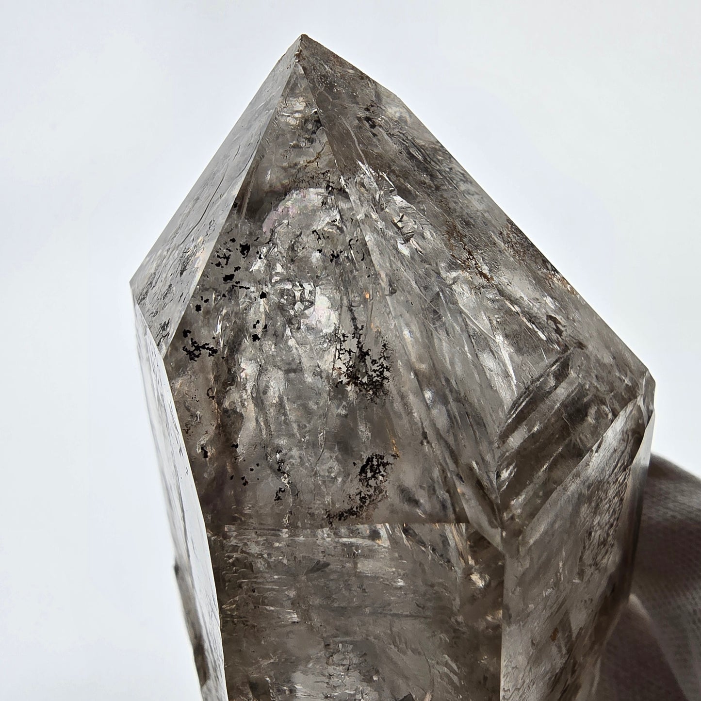 XL Enhydro Window Smoky Quartz Scepter, 2x Bubble (large) Valentine Pocket Namibia 121*67*55mm