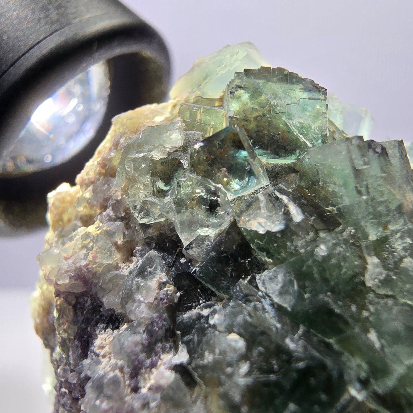 Große Phantom Fluorit Würfel, Quarz Stufe, doppelseitig grün Okorusu Namibia 110*53*36mm