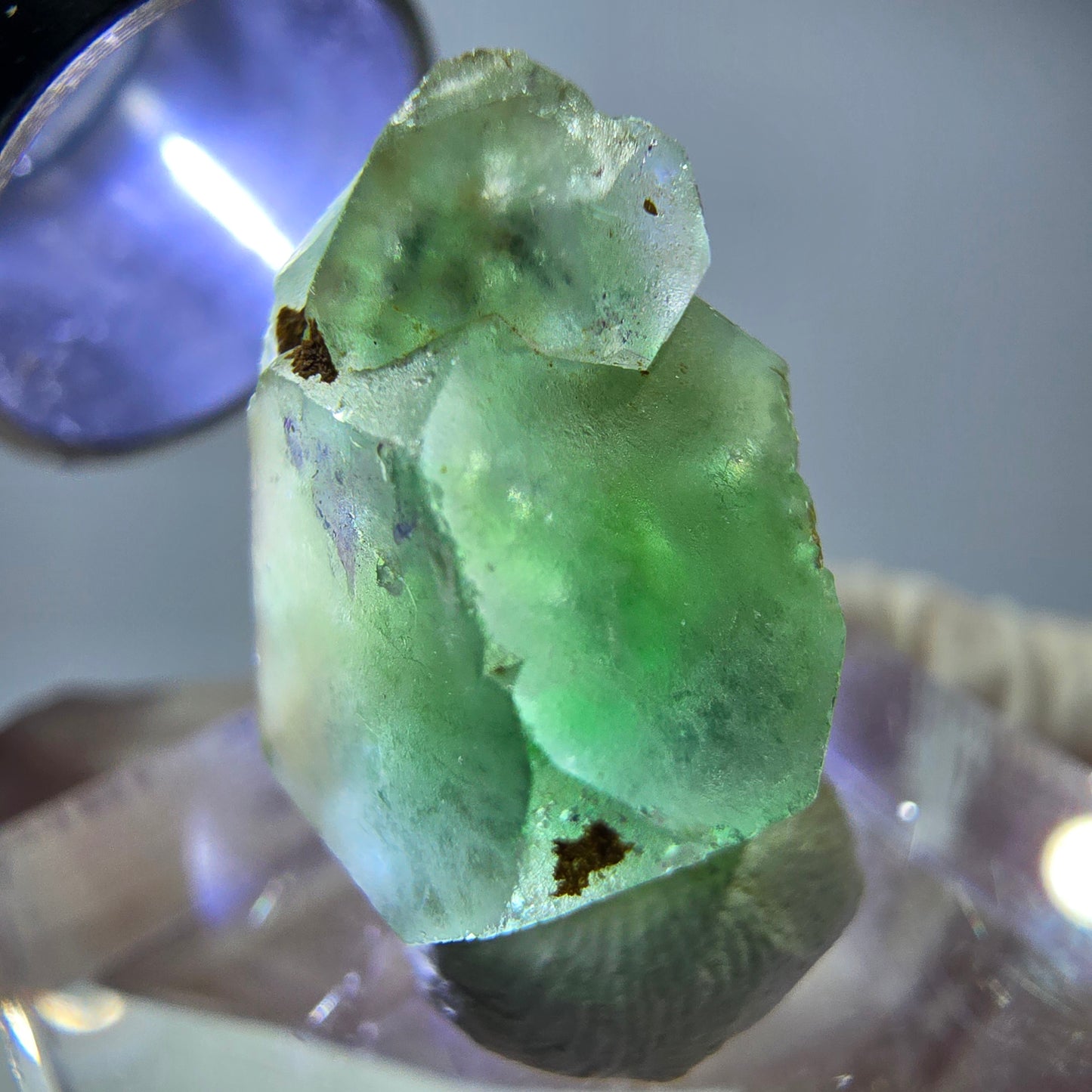 Cube de fluorite fantôme, spécimen de muscovite, Erongo, Namibie, 20 x 16 x 14 mm