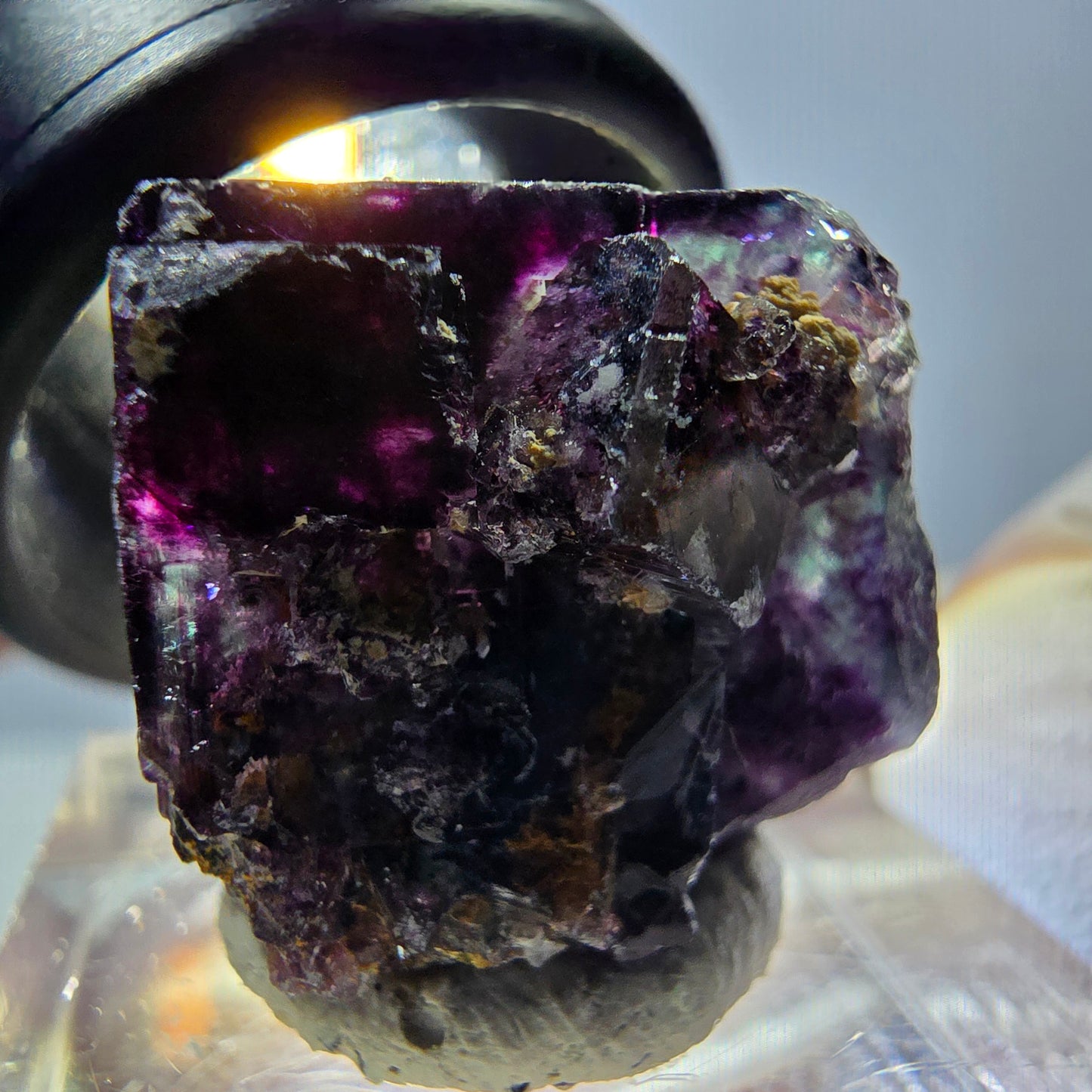 Phantom Fluorit Würfel Stufe, grün lila Okorusu, Namibia 21*20*19mm