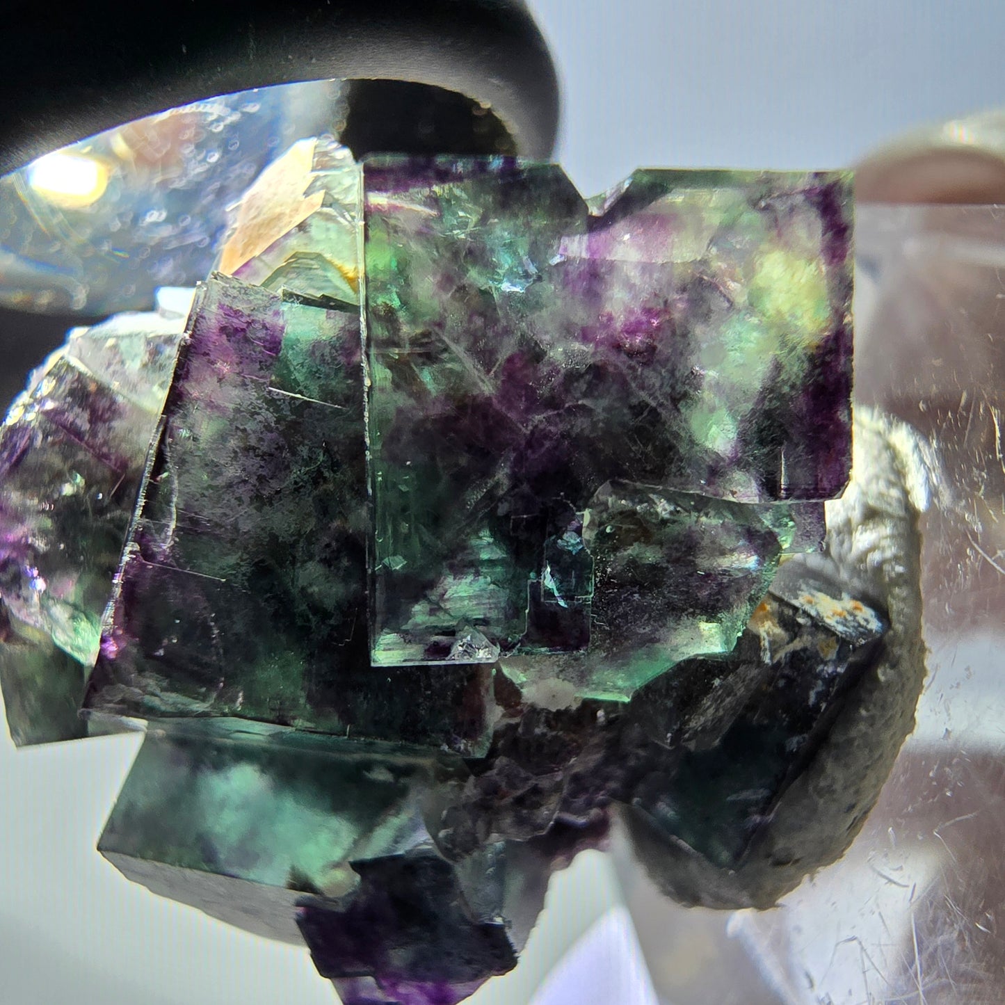 Phantom Fluorit Würfel Stufe, grün lila Okorusu, Namibia 28*25*16mm