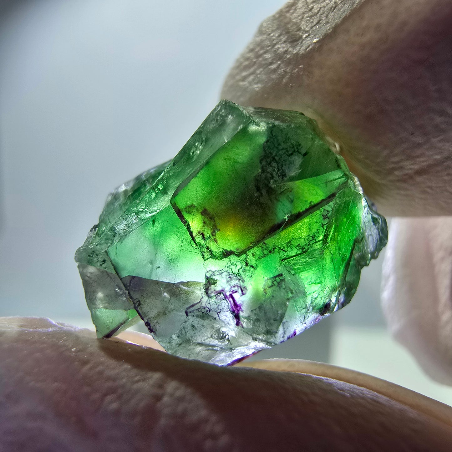 Lot de 7 fluorites fantômes, tourmalines scholl, muscovites, Erongo, Namibie, 24-14 mm