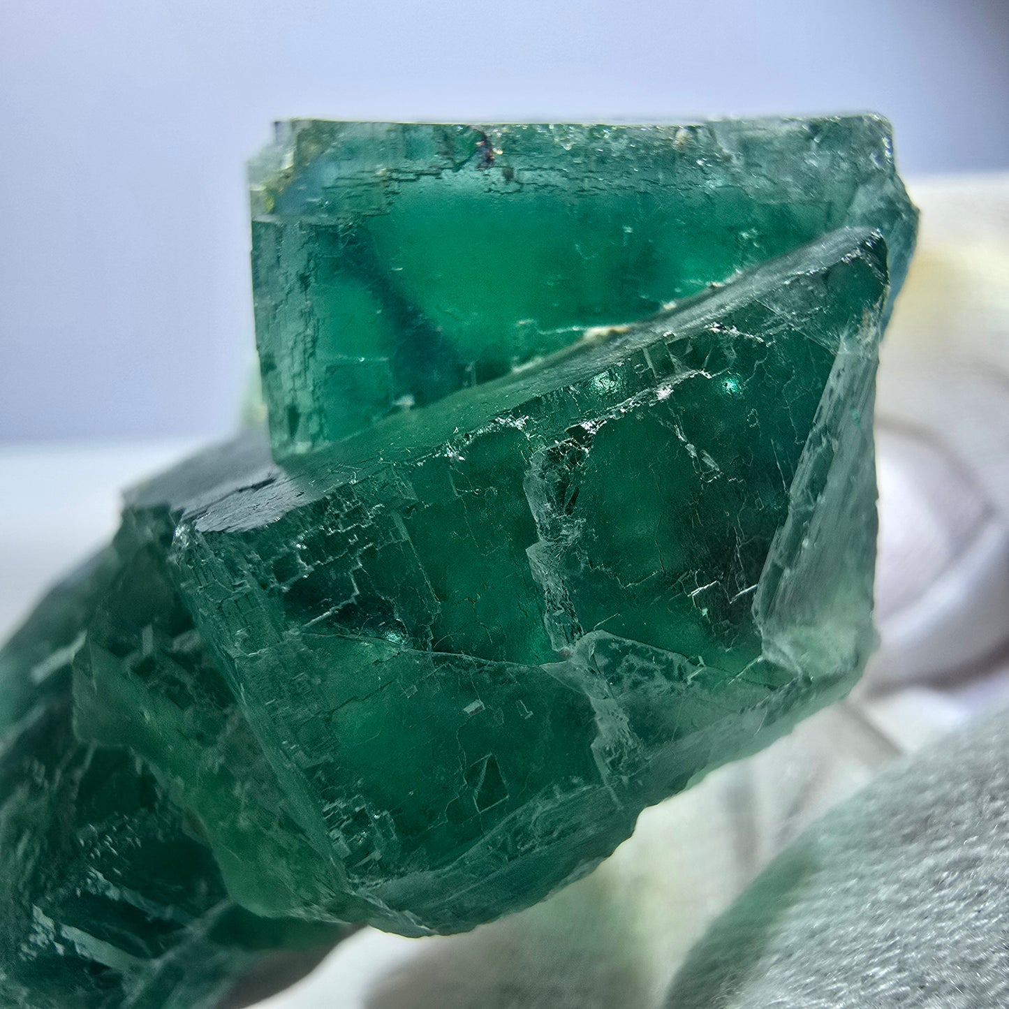 Phantom Fluorit Würfel Stufe, parkettiert grün lila Okorusu, Namibia 59*51*27mm