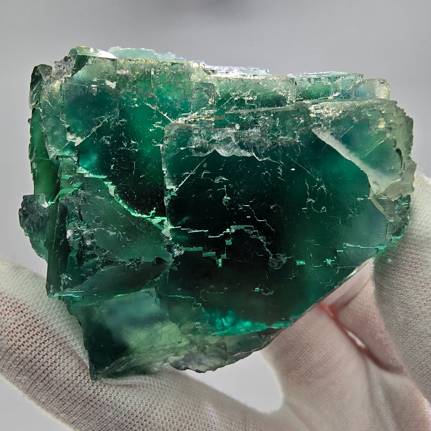 Große Phantom Fluorit Würfel Stufe grün gelb Okorusu Namibia 73*67*38mm Sammlung