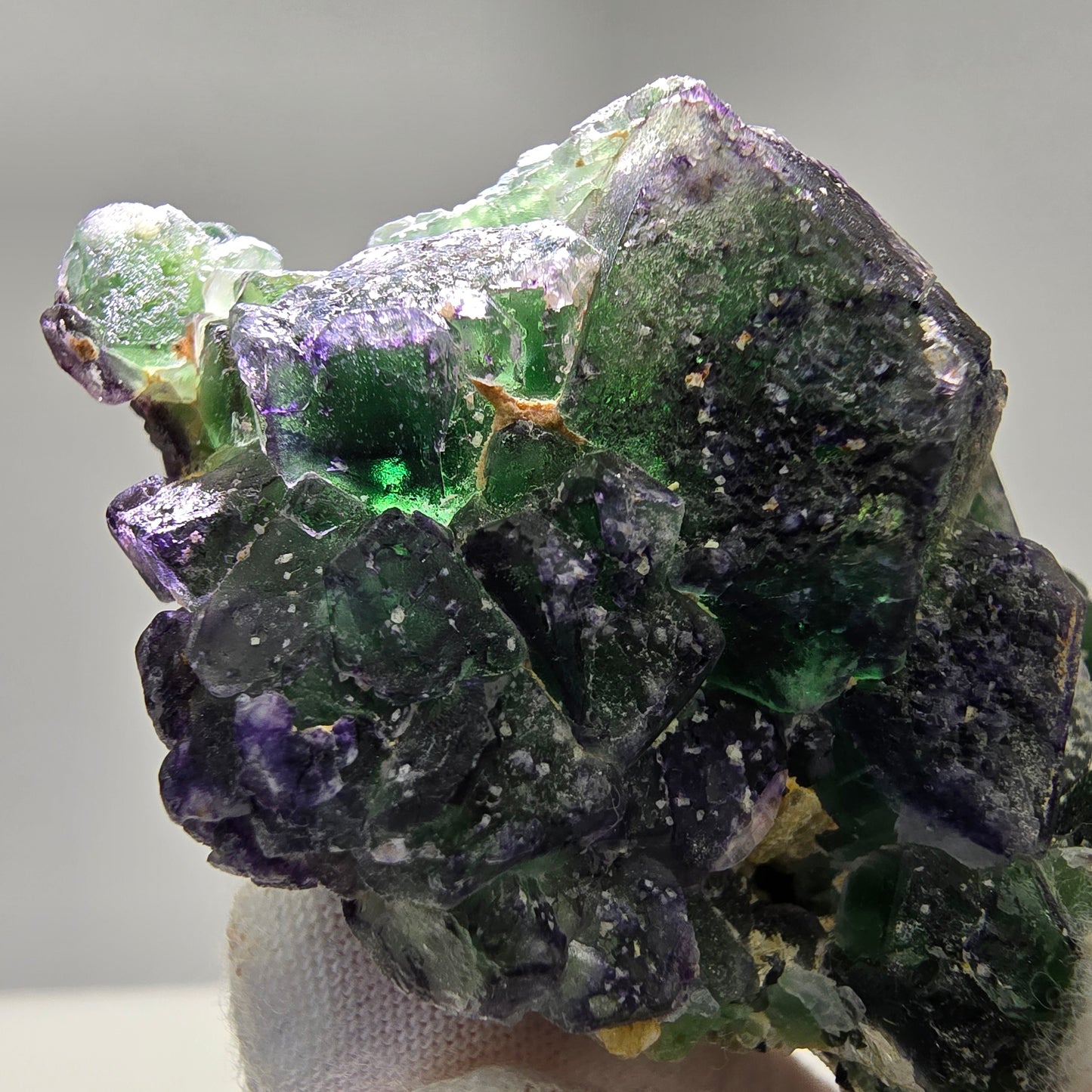 Phantom Fluorit Würfel Stufe grün lila Erongo, Namibia 67*40*35mm Sammlung