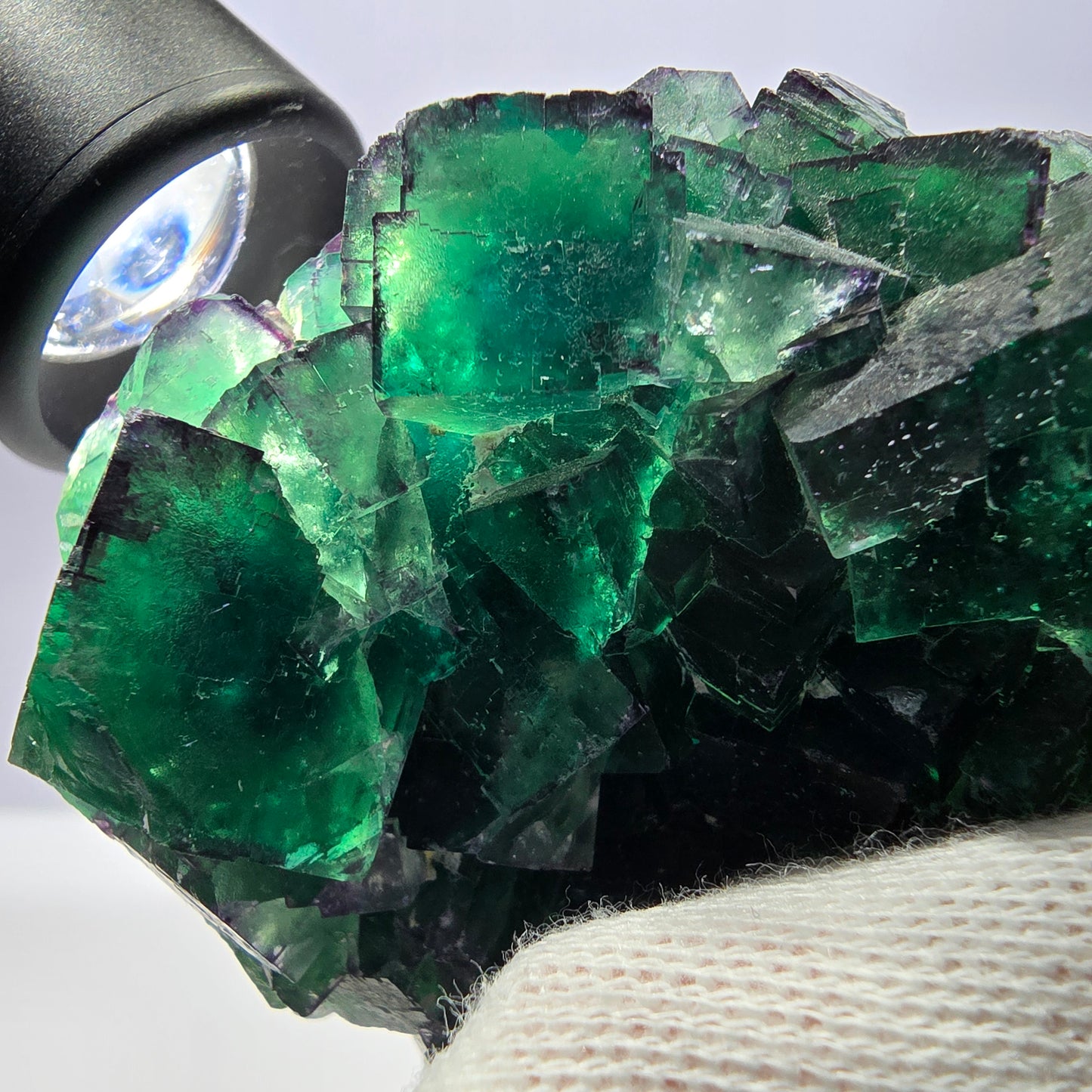 Spécimen de cube de fluorite fantôme, parqueté zonal Okorusu Namibie 74*50*50mm