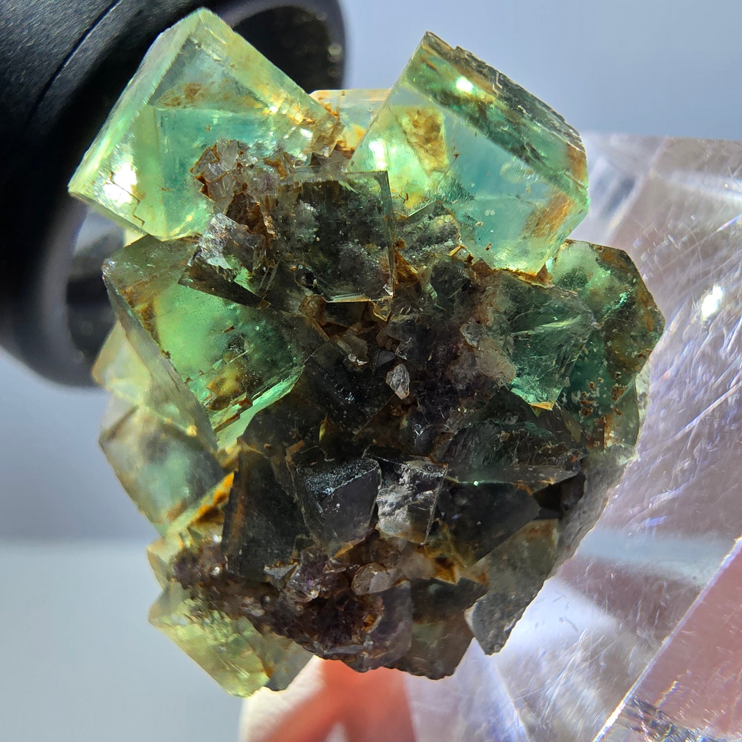 Spécimen de cube de fluorite fantôme, parquet vert Okorusu, Namibie 26 x 22 x 19 mm