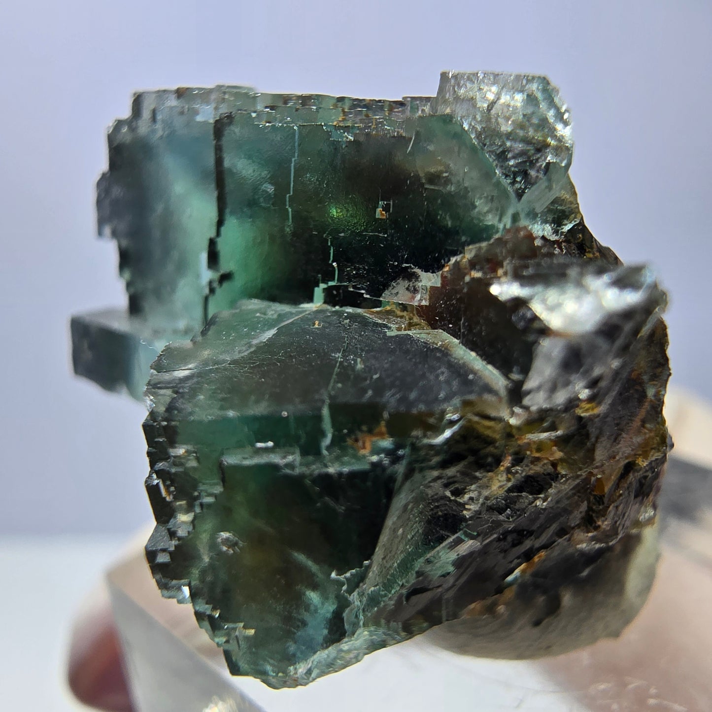 Seltene Phantom Fluorit Würfel Stufe, grün Okorusu, Namibia 27*23*20mm