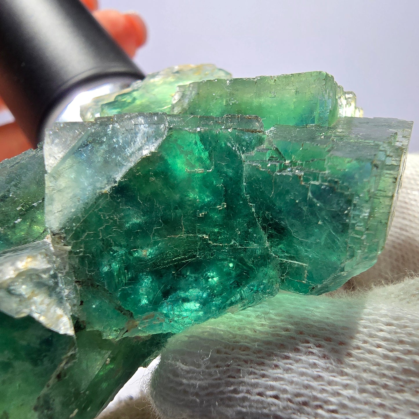 Rare Phantom Fluorite Cube Specimen Parquetted Green Okorusu Namibia 68*47*25mm