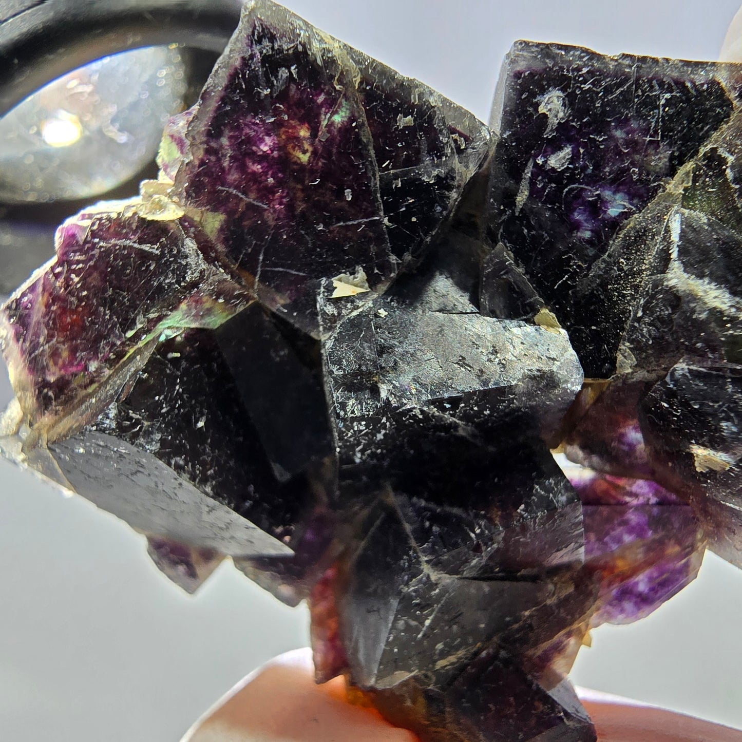Rare spécimen de cube de fluorite fantôme, vert violet jaune Okorusu, Namibie 48 x 39 x 14 mm