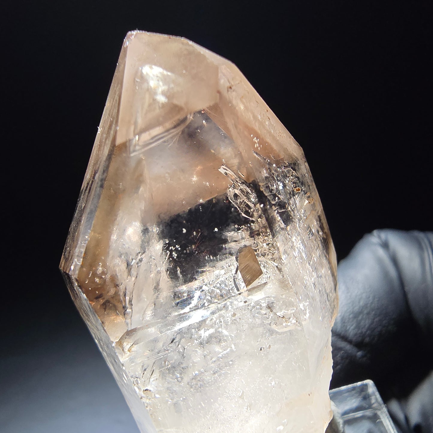 Klare Phantom Rauchquarz Zepter Spitze Goboboseb, Namibia 48*27*19mm Sammlung