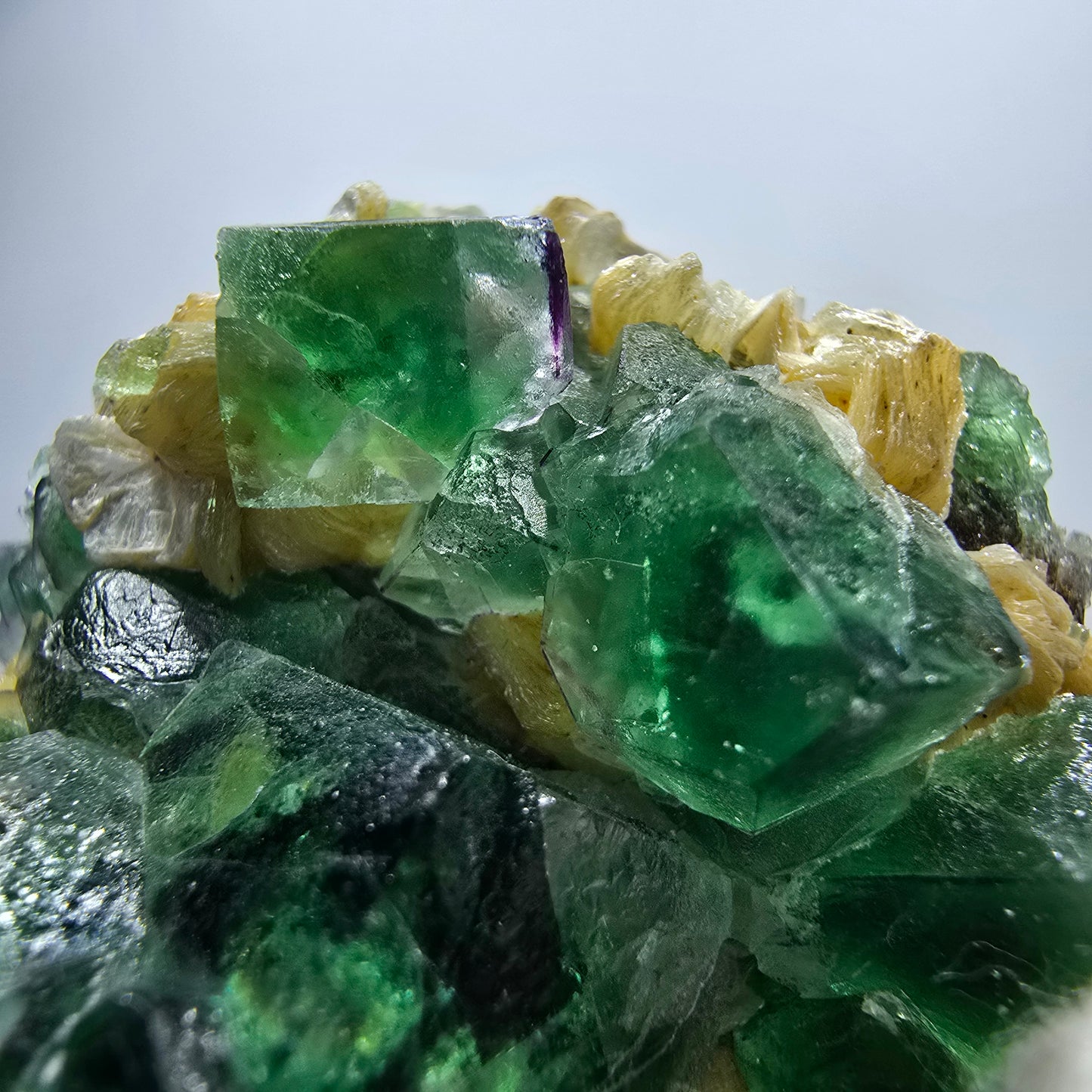 Fluorite fantôme Schörl, tourmaline, calcite, muscovite, stade Erongo, Namibie, 52 x 43 x 34 mm