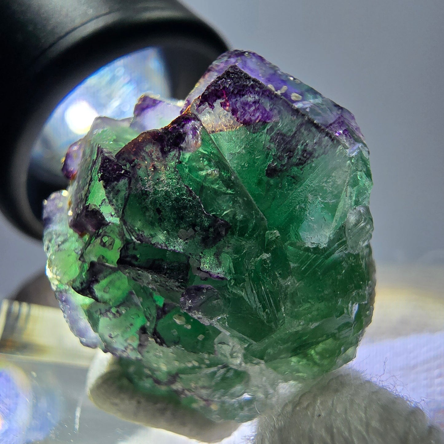 Cube de fluorite fantôme zonal, spécimen de tourmaline Schorl, Erongo, Namibie, 26 x 22 x 18 mm