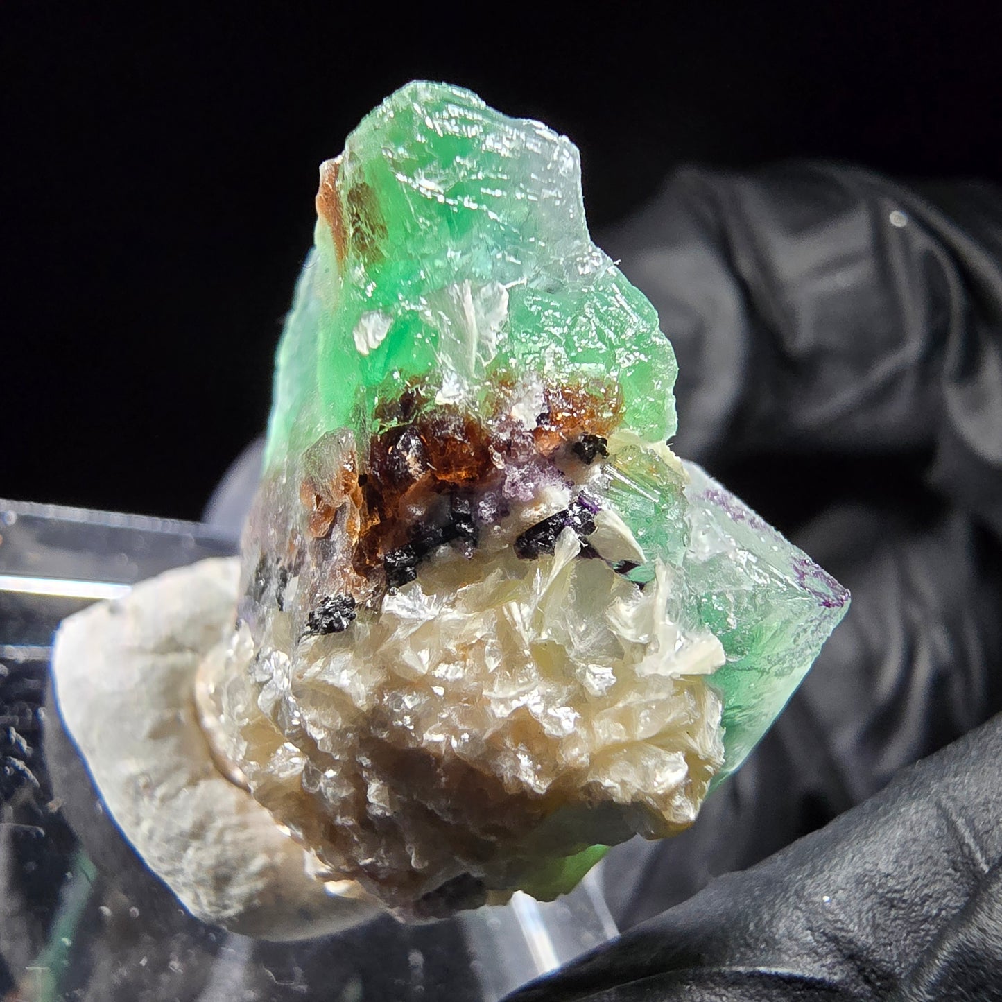 Phantom Fluorit Würfel, Muskovit Stufe Erongo, Namibia 28*22*17mm Sammlung