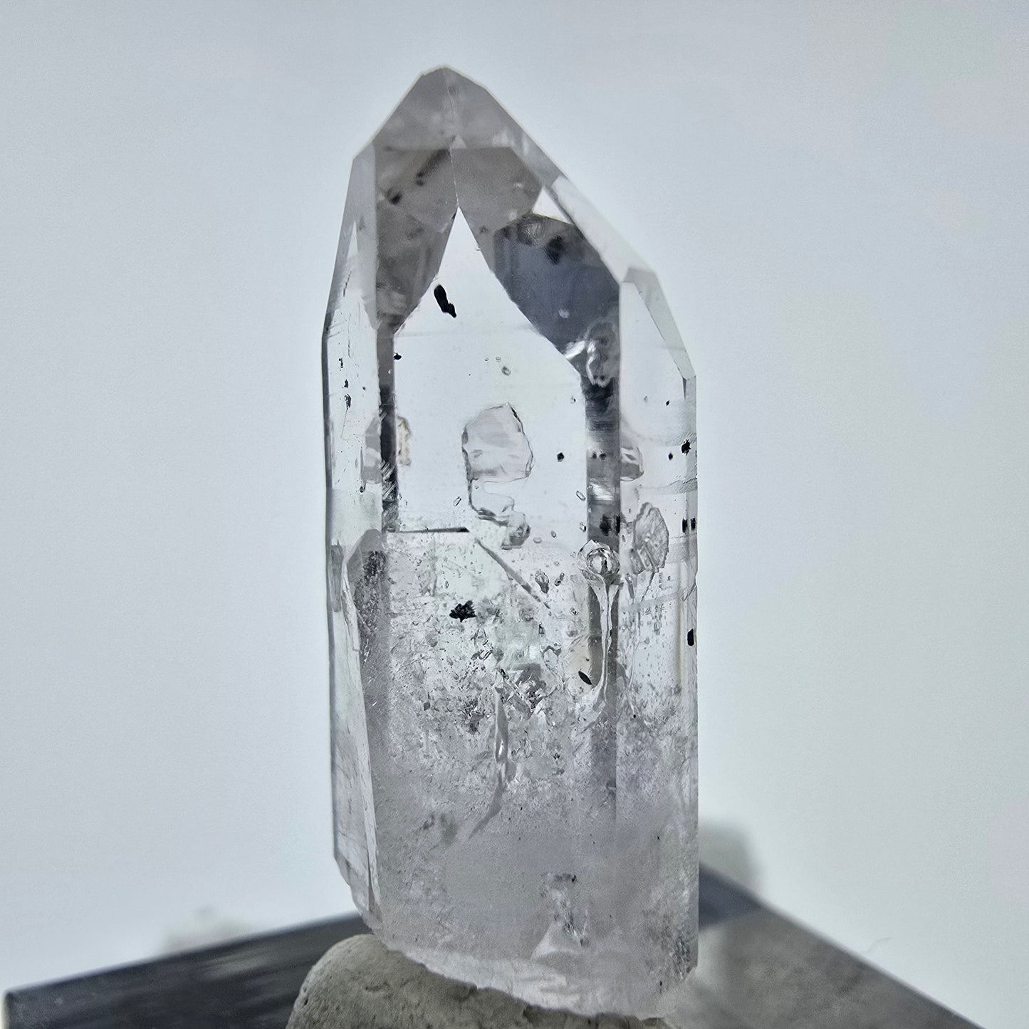Klarer Phantom Hämatit Quarz Kristall Streep Mine, Goboboseb, Namibia 30*10*10mm