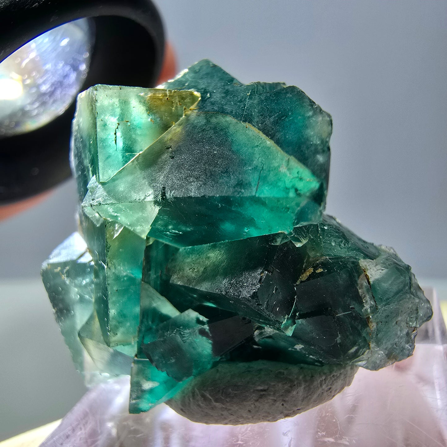Spécimen de cube de fluorite fantôme, parquet vert Okorusu, Namibie 29*25*15 mm