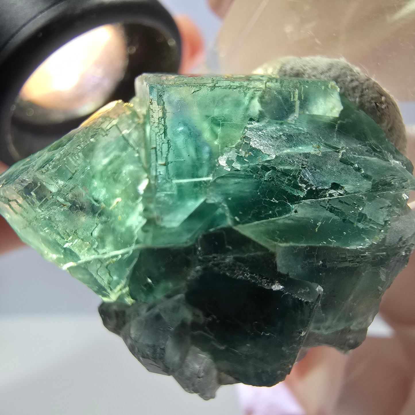 Seltene Phantom Fluorit Würfel Stufe, grün Okorusu, Namibia 33*27*20mm