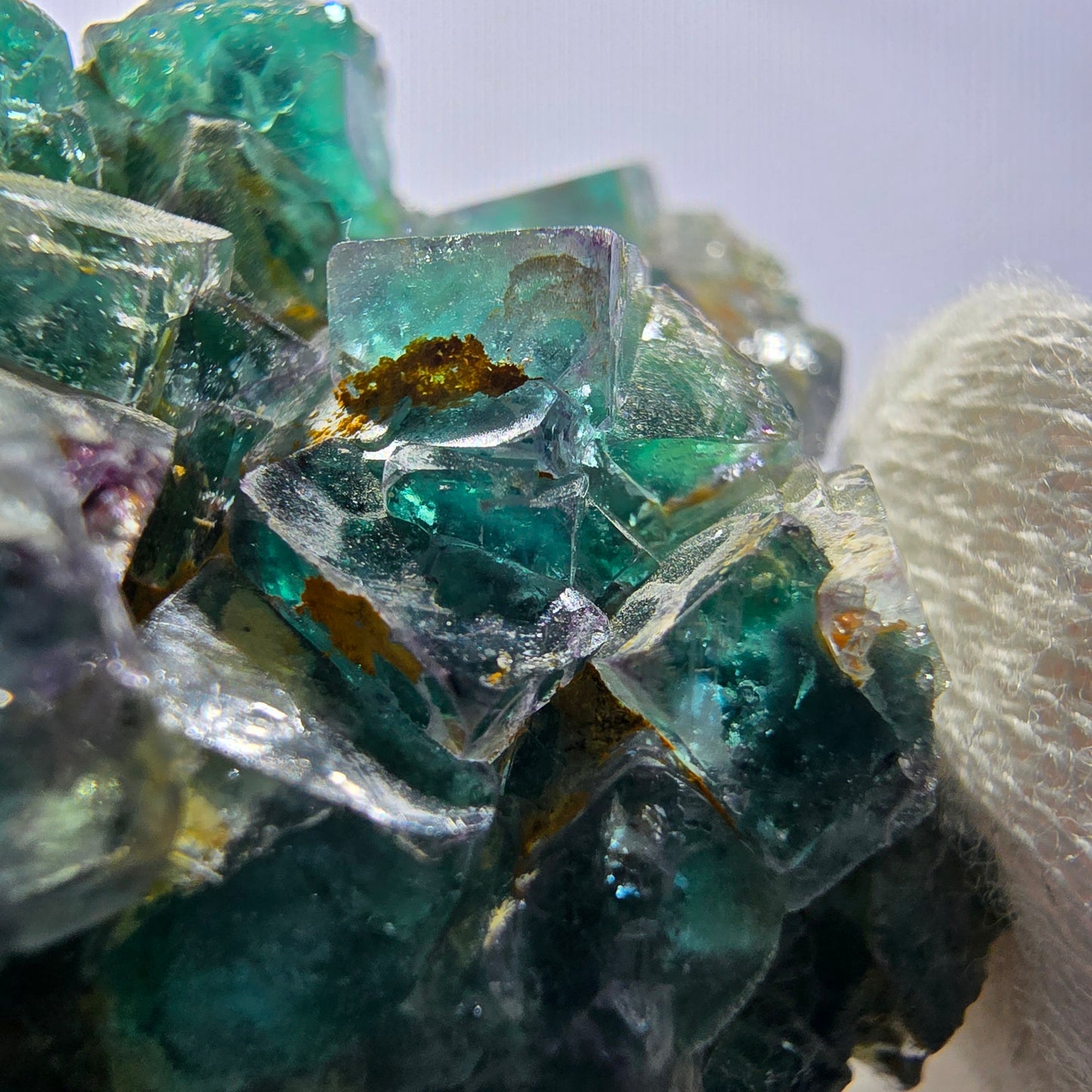 Cube de fluorite fantôme zonal, spécimen de tourmaline Schorl, Erongo, Namibie, 66 x 49 x 33 mm