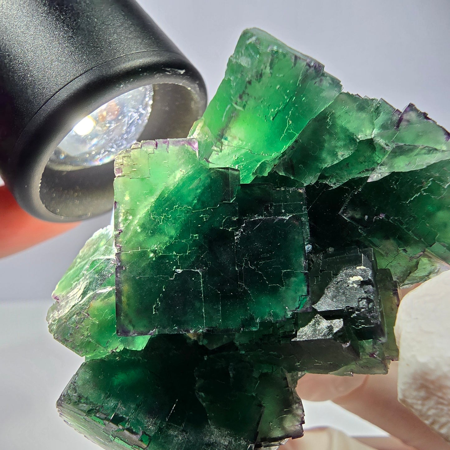 Spécimen de cube de fluorite fantôme, parqueté, zonal Okorusu, Namibie 51*38*29mm