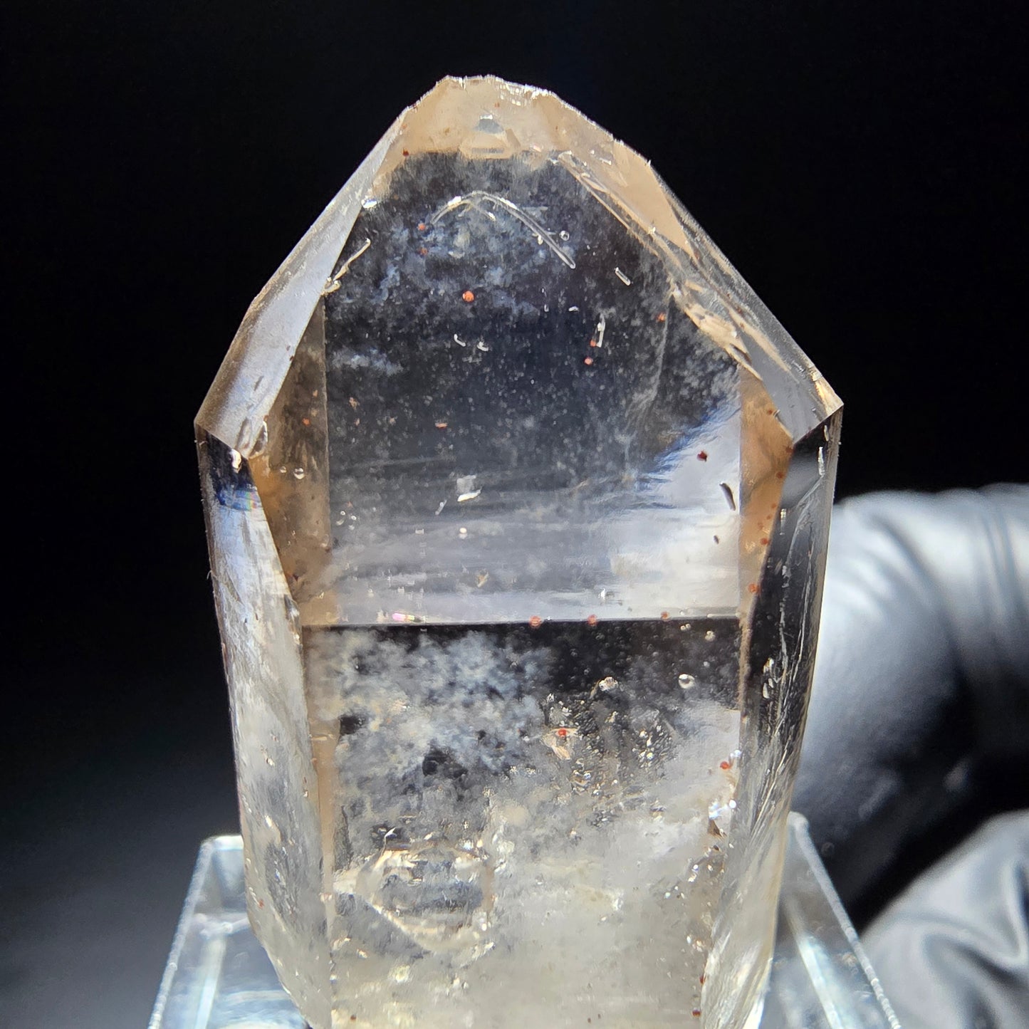 Klare Phantom Rauchquarz Spitze Goboboseb, Namibia 35*19*12mm Mineraliensammlung