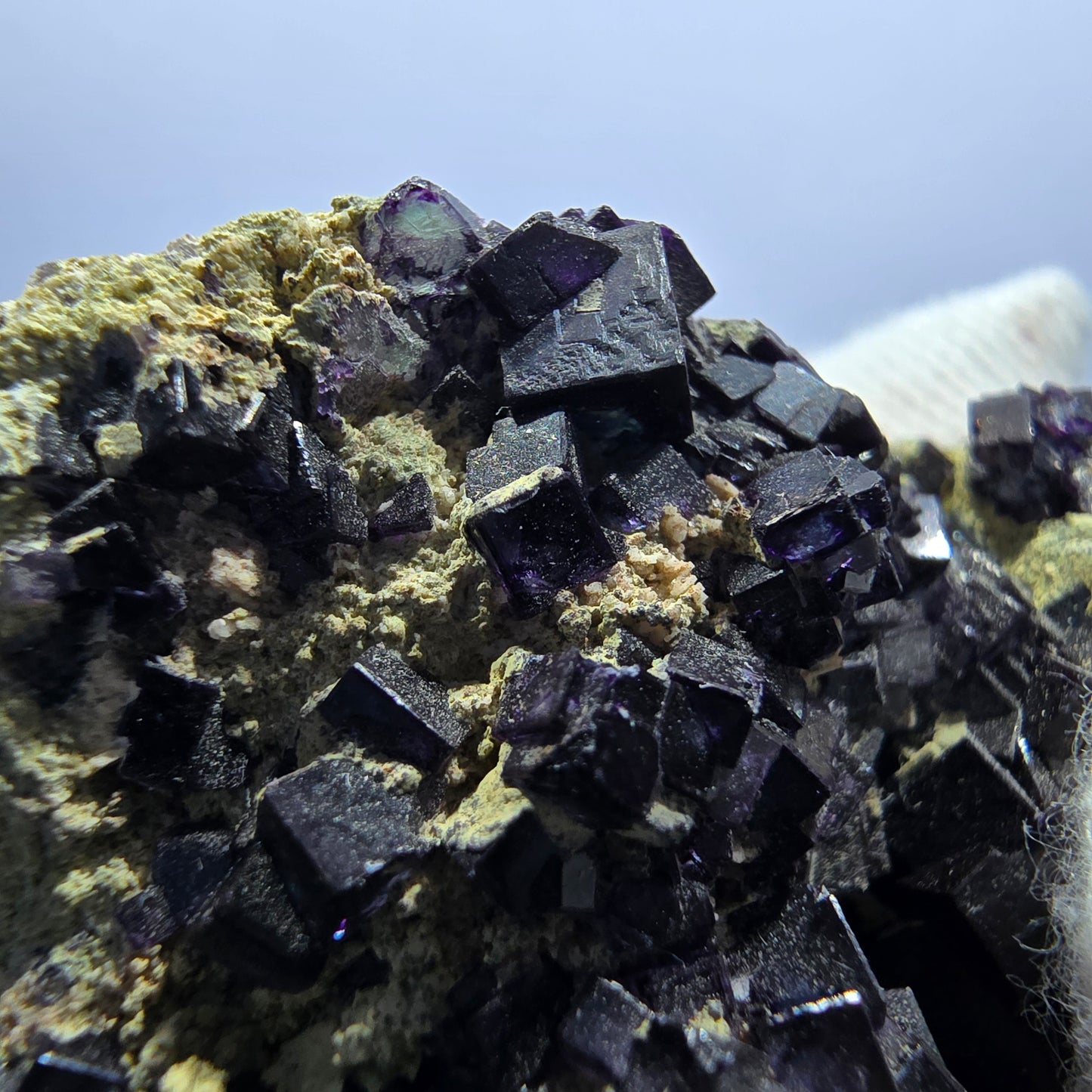 Cube de fluorite fantôme zonal, spécimen d'orthose, Erongo, Namibie, 62 x 38 x 20 mm