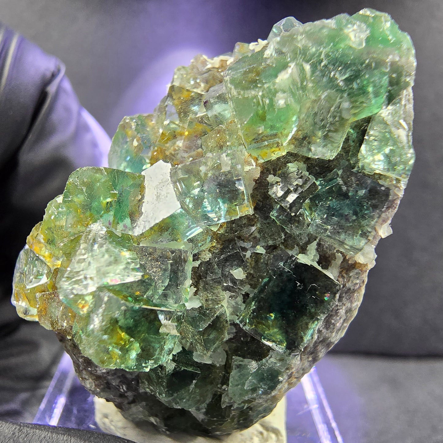 Seltene klare Fluorit XX Würfel Stufe mit Einschlüssen 37*28*20mm aus Okorusu, Namibia