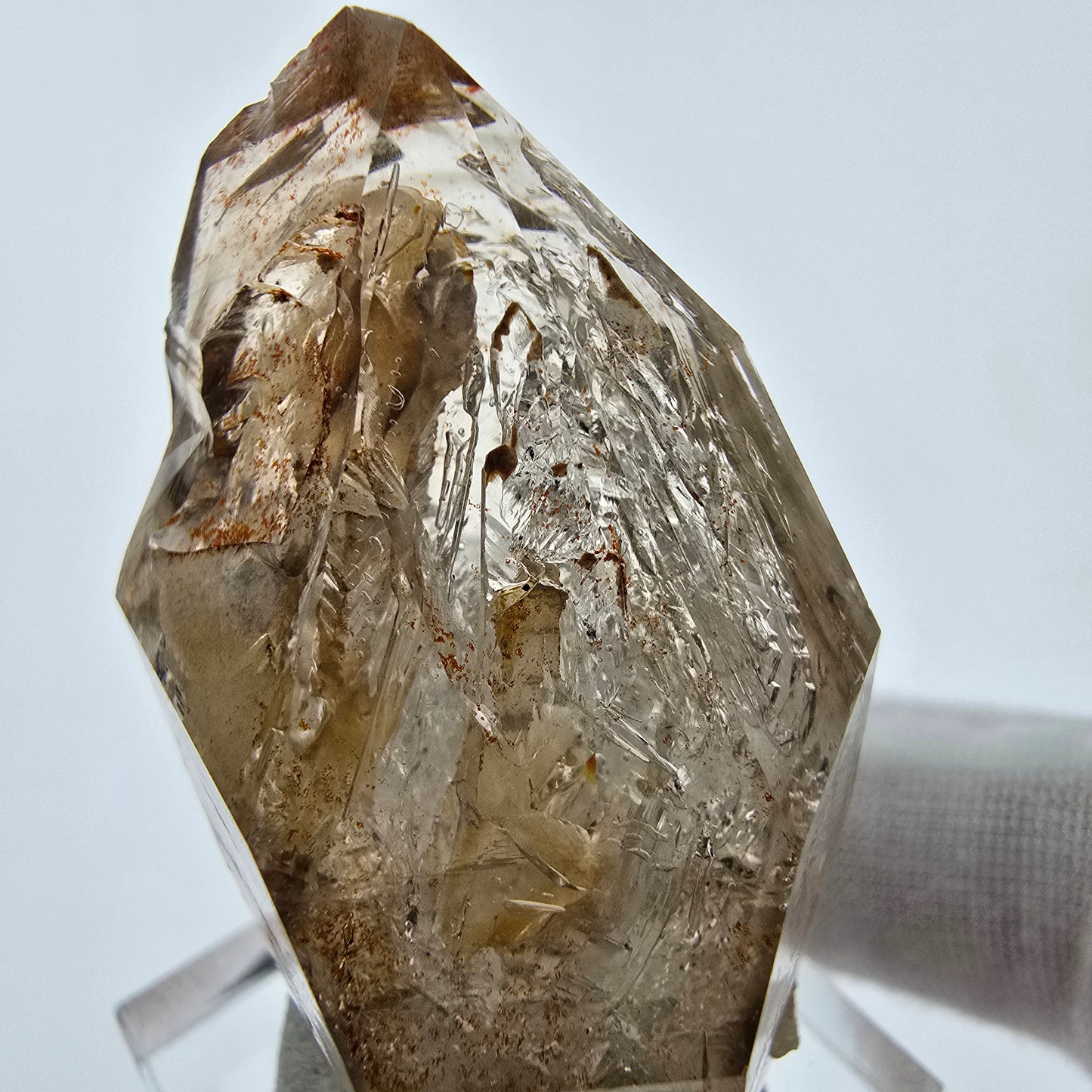Enhydro Phantom Rauchquarz Zepter Spitze 2x Blase Goboboseb, Namibia 48*25*23mm