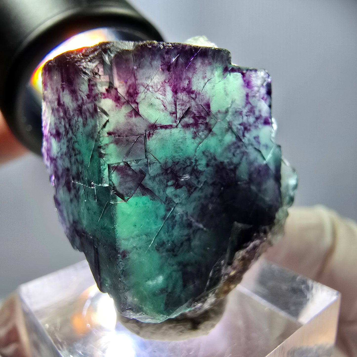 Rare Fluorite Cube Specimen, green purple Okorusu, Namibia 29*24*23mm