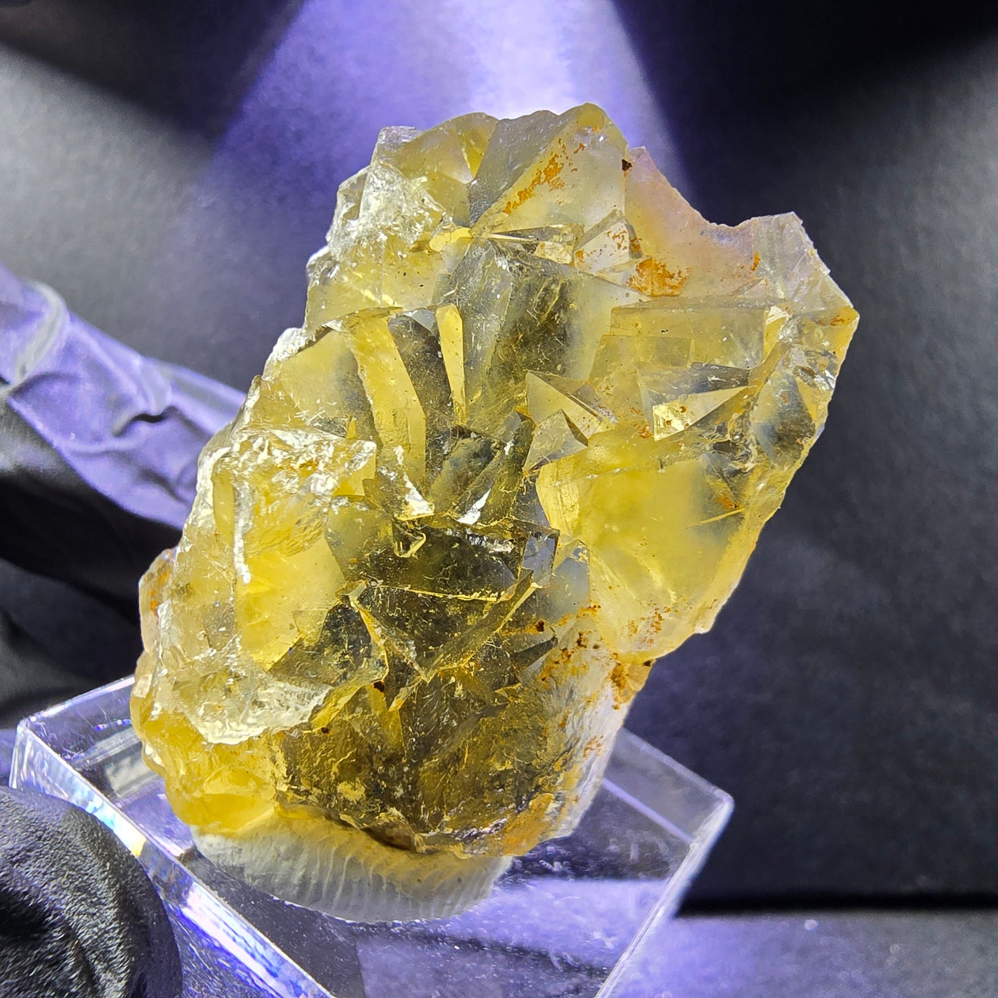 Seltene Honey Pocket Phantom Fluorit XX Würfel Stufe 35*26*14mm Okorusu, Namibia