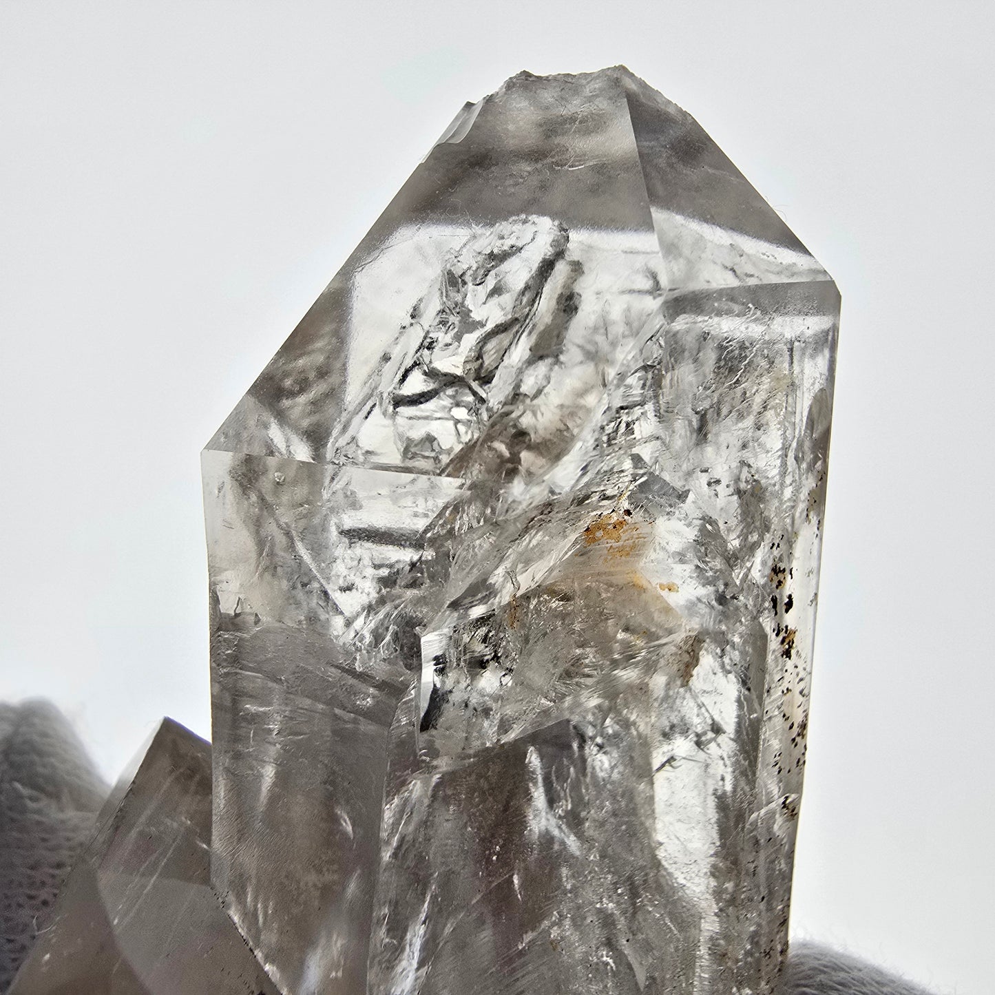 Squelette Fantôme Quartz Fumé DT Sceptre Valentine Pocket Goboboseb Namibie 66*37*24mm