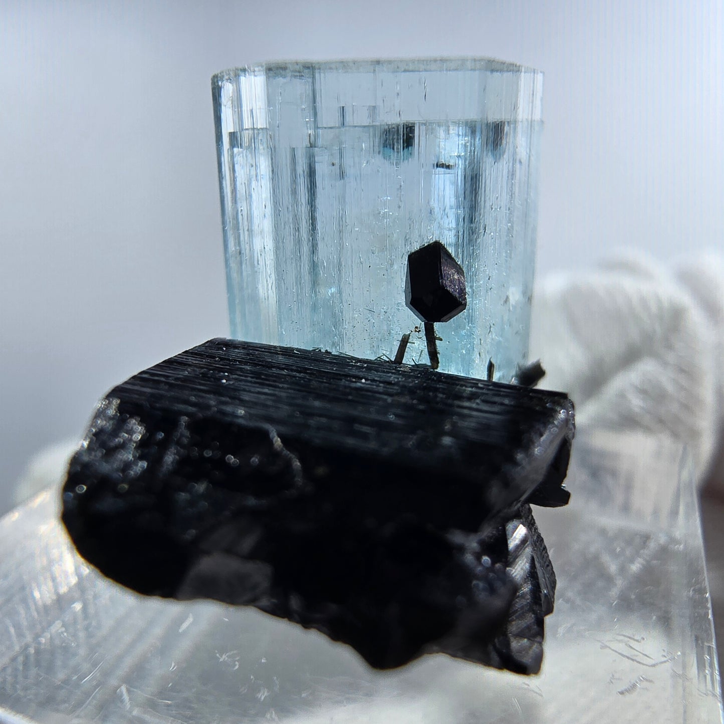 Aigue-marine Setlene, tourmaline Schörl stade Erongo, Namibie 19*21*14mm