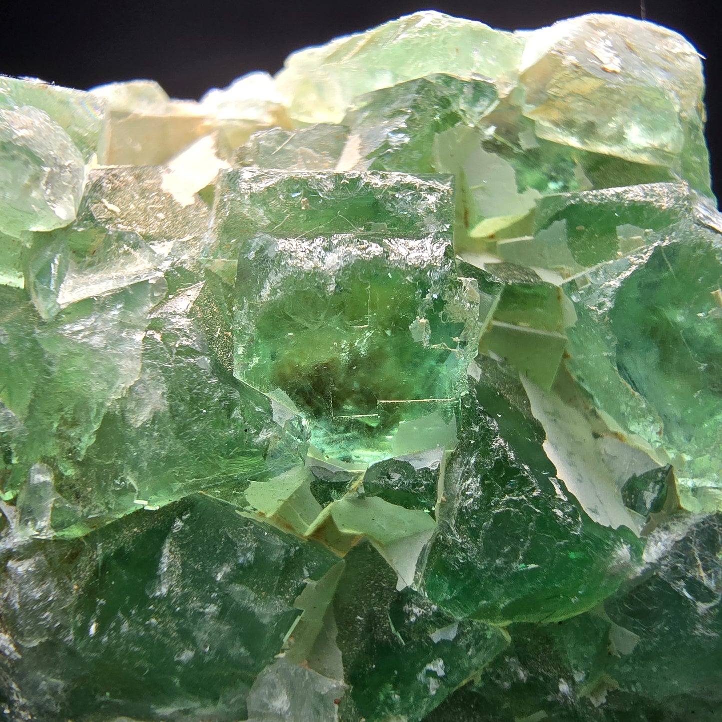 Cubes de fluorite très clairs niveau vert Okorusu, collection Namibie 47*47*17mm