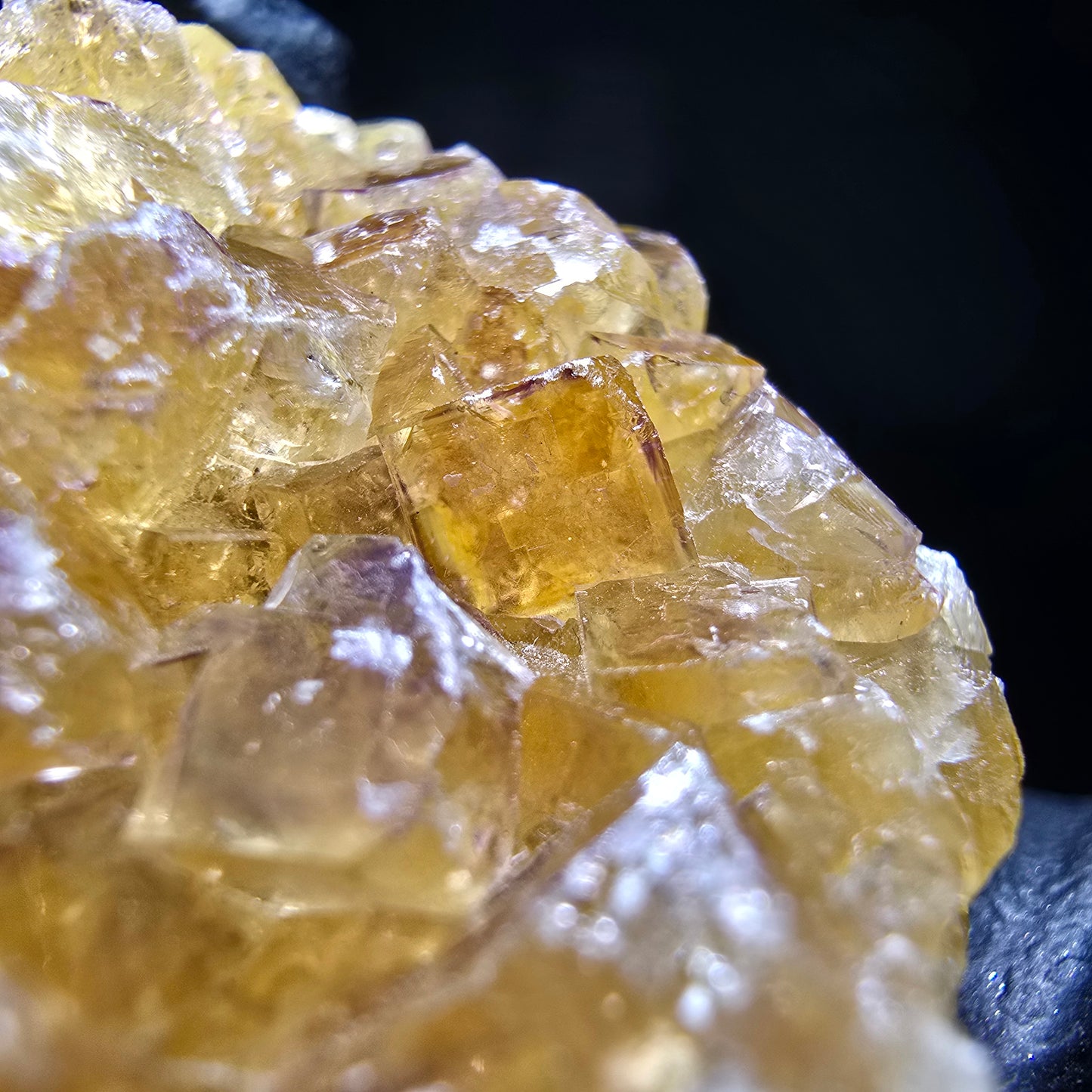 Klare Phantom Fluorit Würfel Stufe gelb lila Okorusu Namibia 53*30*13mm Sammlung