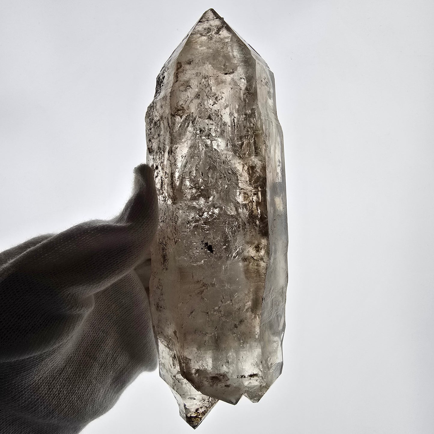 XL Skeleton Phantom Smoky Quartz DT Sceptre Valentine Pocket, Namibie 183*56*44mm