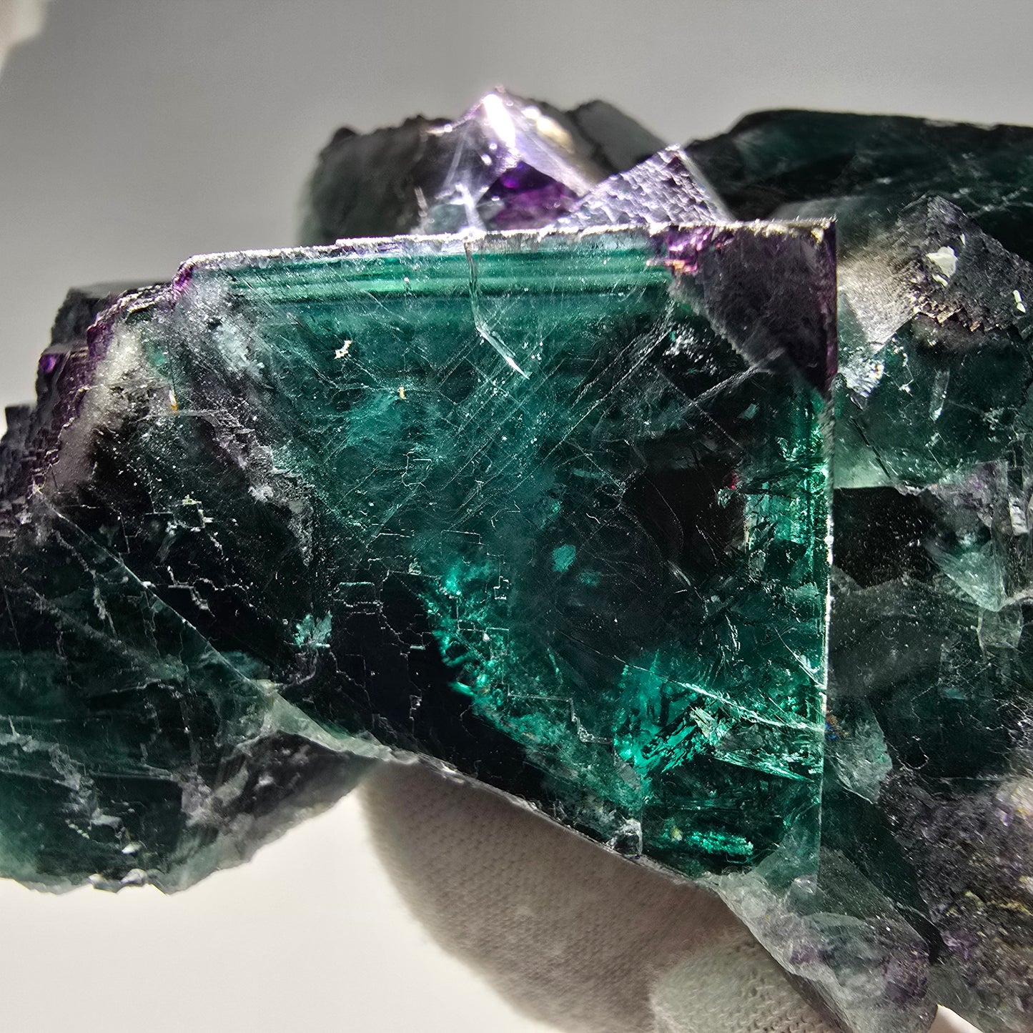 Große Phantom Fluorit Würfel Stufe grün lila Okorusu Namibia 93*89*37mm Sammlung