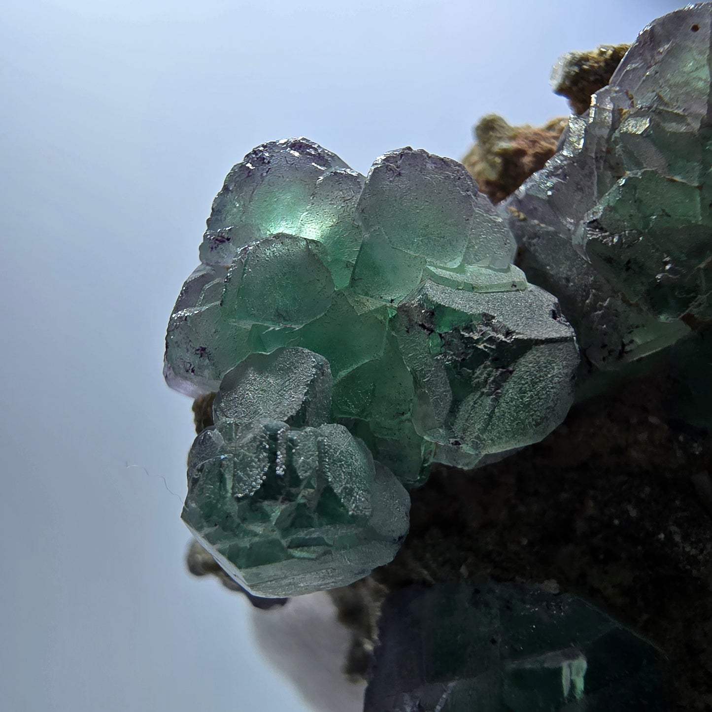 Fluorite fantôme zonale Schörl Tourmaline Muscovite Hyalite Erongo, Namibie 83*45*47mm