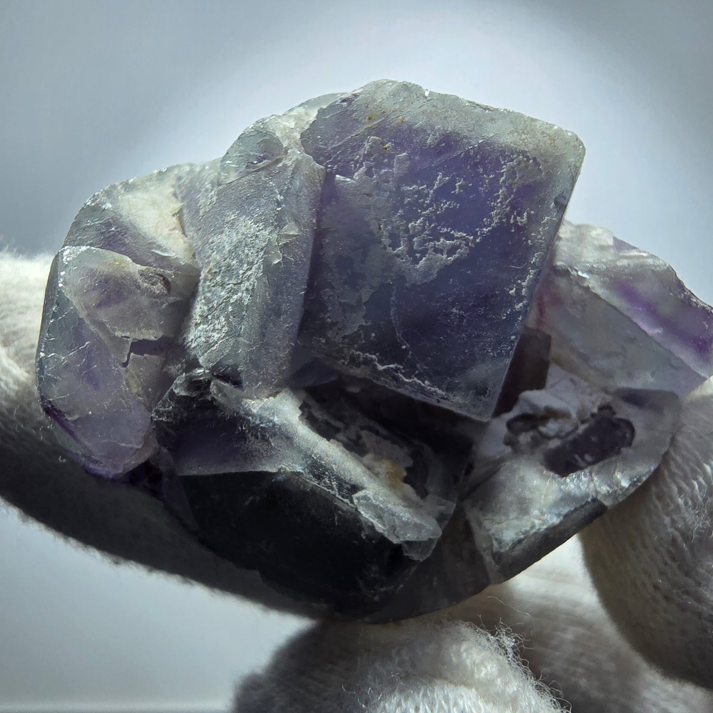 Cube de fluorite fantôme, spécimen de quartz vert violet, omégane, Namibie, 48 x 38 x 29 mm