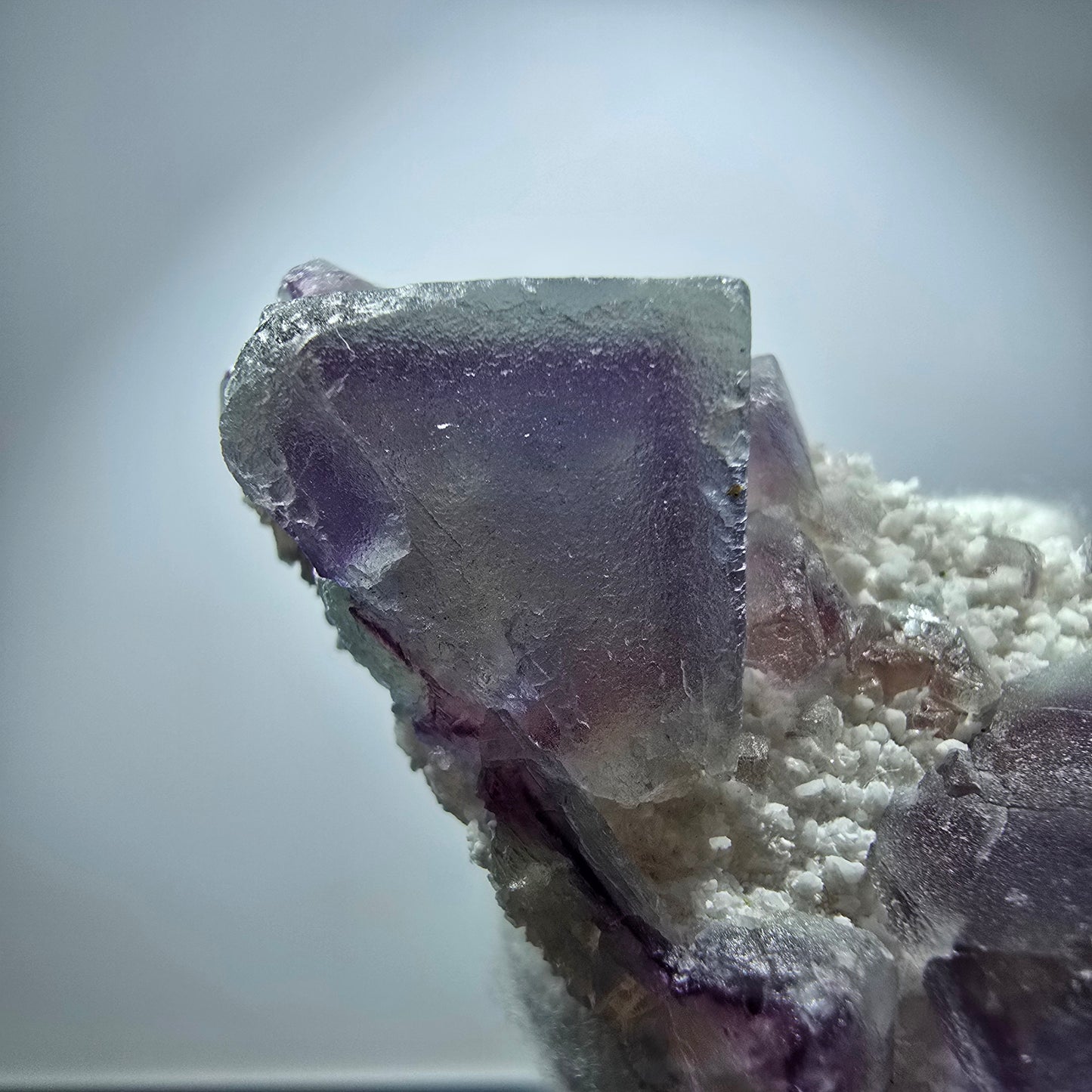 Cube de fluorite fantôme, spécimen de quartz vert violet, Omehane, Namibie, 58 x 3 322 mm
