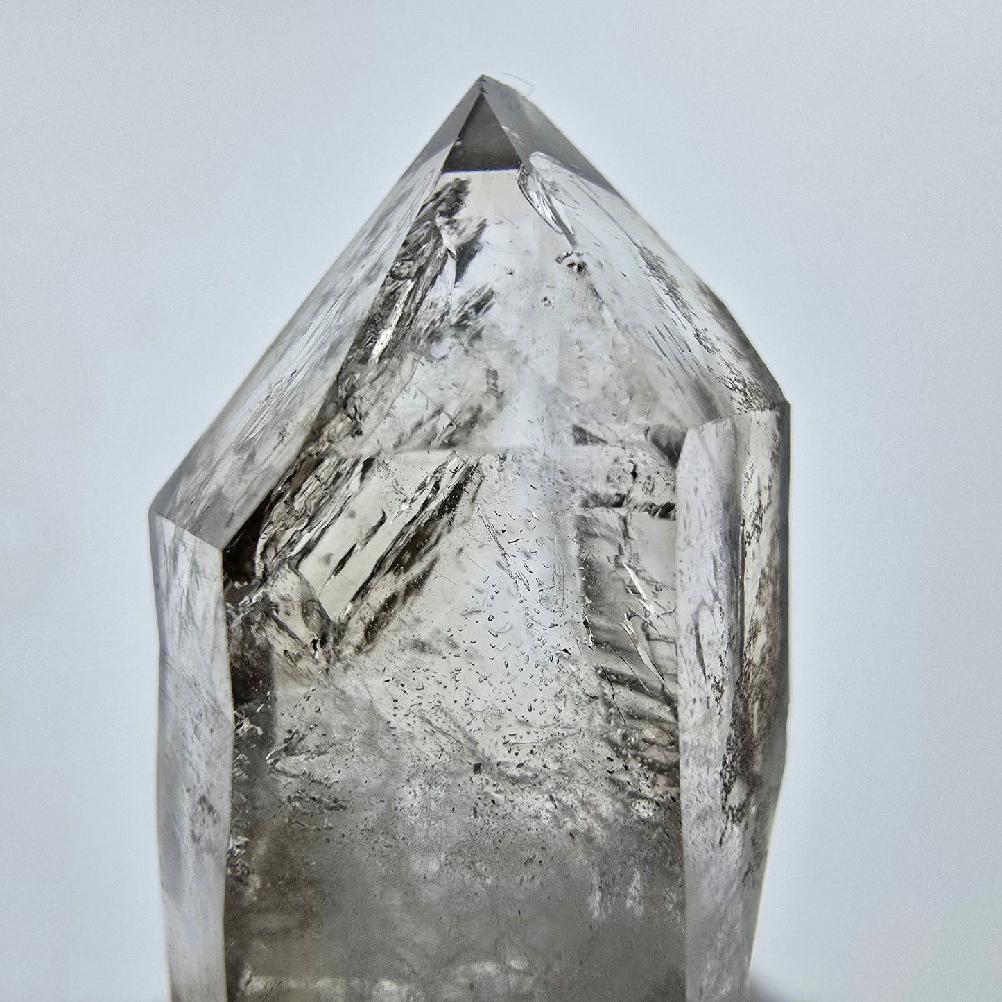 Enhydro Phantom Smoky Quartz Sceptre Tip 2x Bubble Goboboseb, Namibie 35*18*13mm