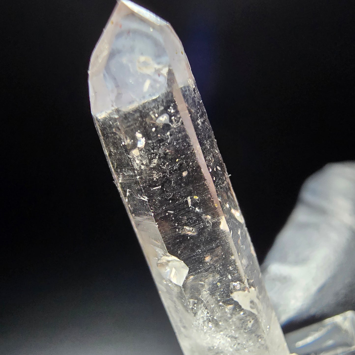 Phantom Rauchquarz Spitze weiß lila Goboboseb, Namibia 35*9*5mm Sammlung